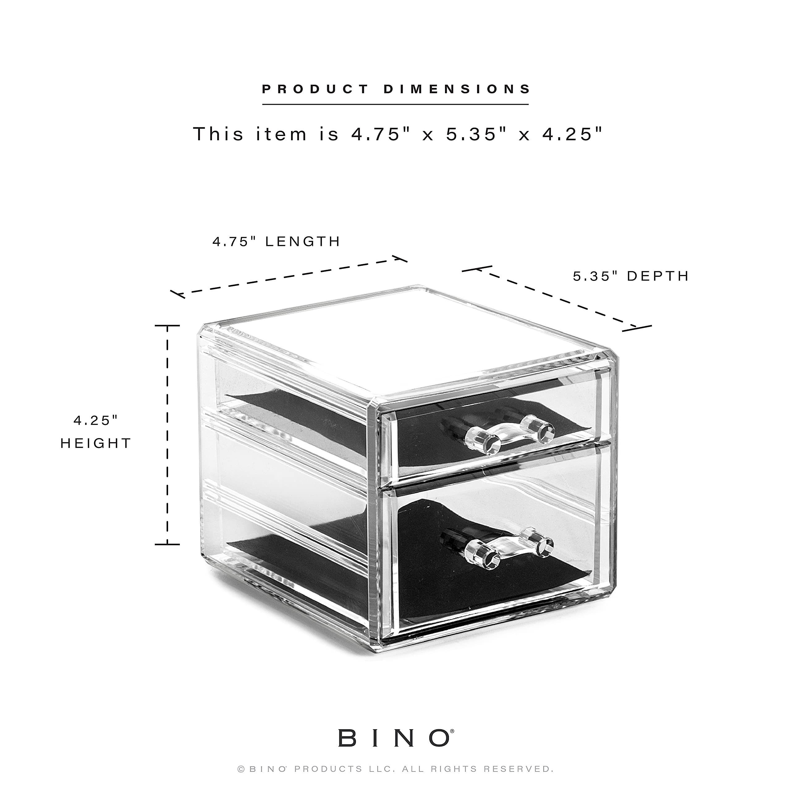 BINO THE MANHATTAN SERIES Acrylic Makeup Drawer Organizer- 3 Drawer Small clear Beauty Organizers and Storage cosmetic  Makeup D