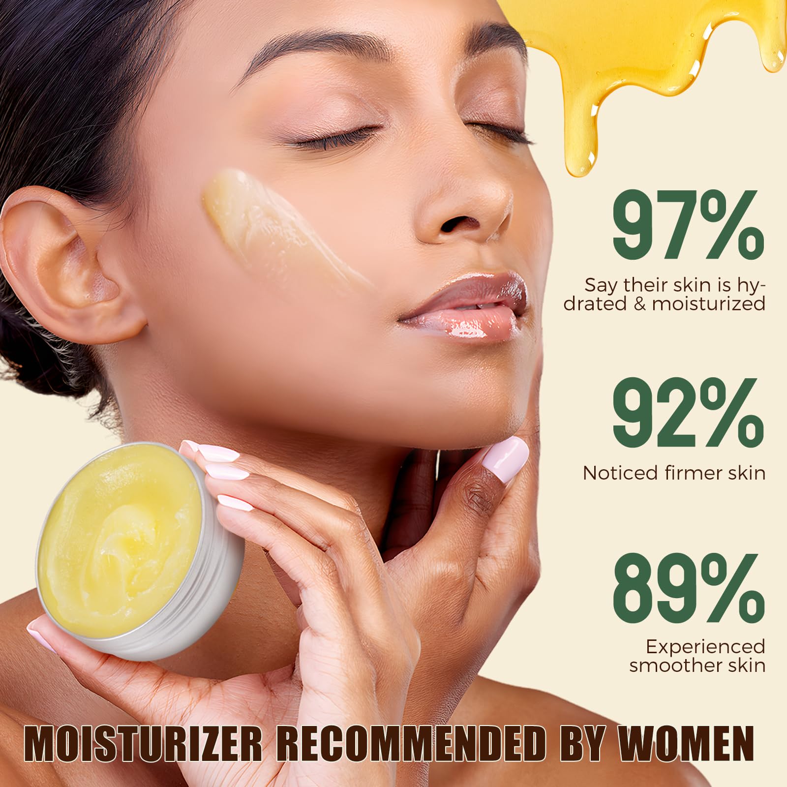 NIFEISHI Beef Tallow for Skin, Tallow and Honey Balm, Beef Tallow for Face with Raw Honey and Beeswax, Natural Organic Grass-Fed