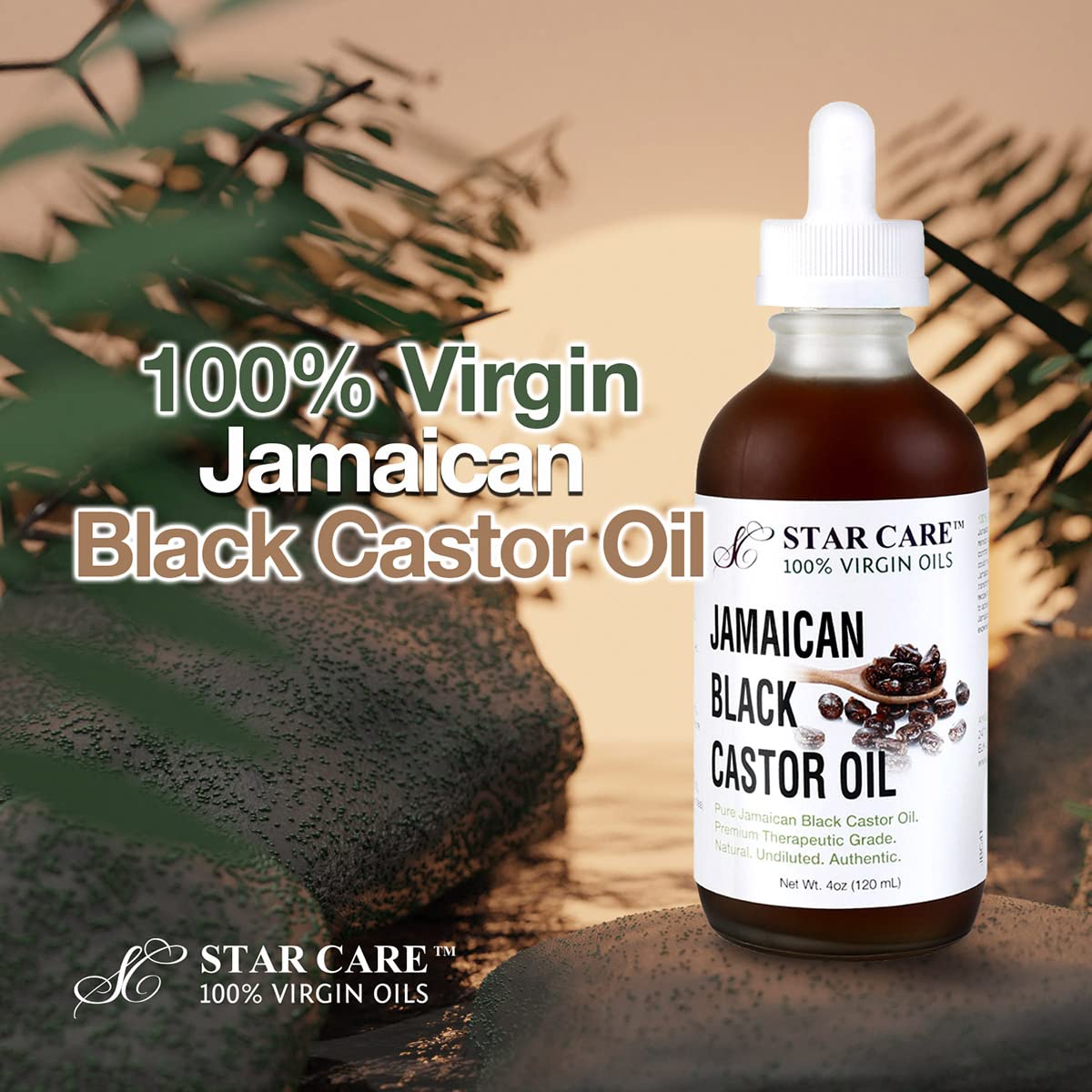 STAR CARE 100% Virgin Jamaican Black Castor Oil 4oz/ 120ml (Tea Tree)