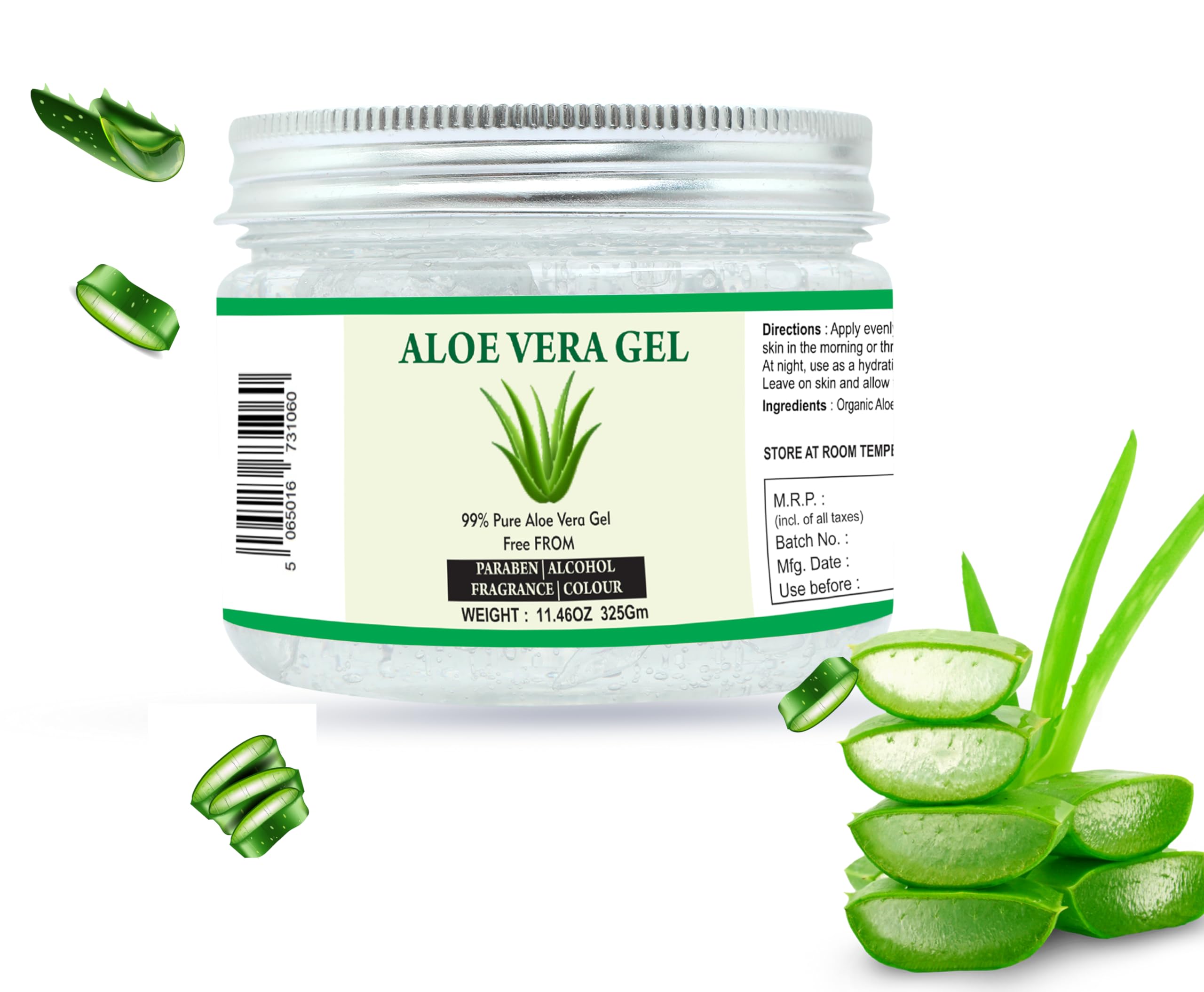 Raslok Aloe Vera Gel | 100% Pure Natural Aloe Gel | For Moisturizing Face Skin & Hair Care,Durable Moisturizing Hydrating Soothi