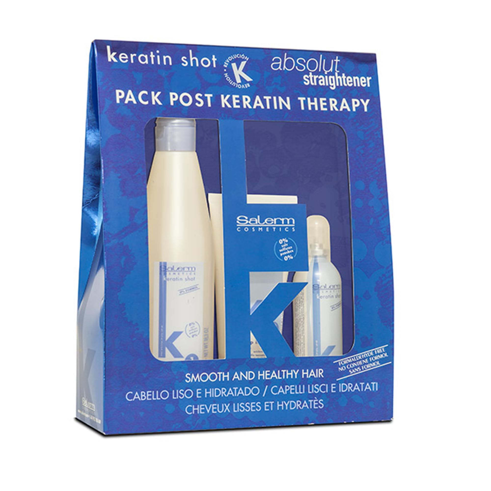 Salerm Cosmetics Kit Keratin Shot Maintenance Treatment - Pack of 3 x 266.67 ml - Total: 4.00ml