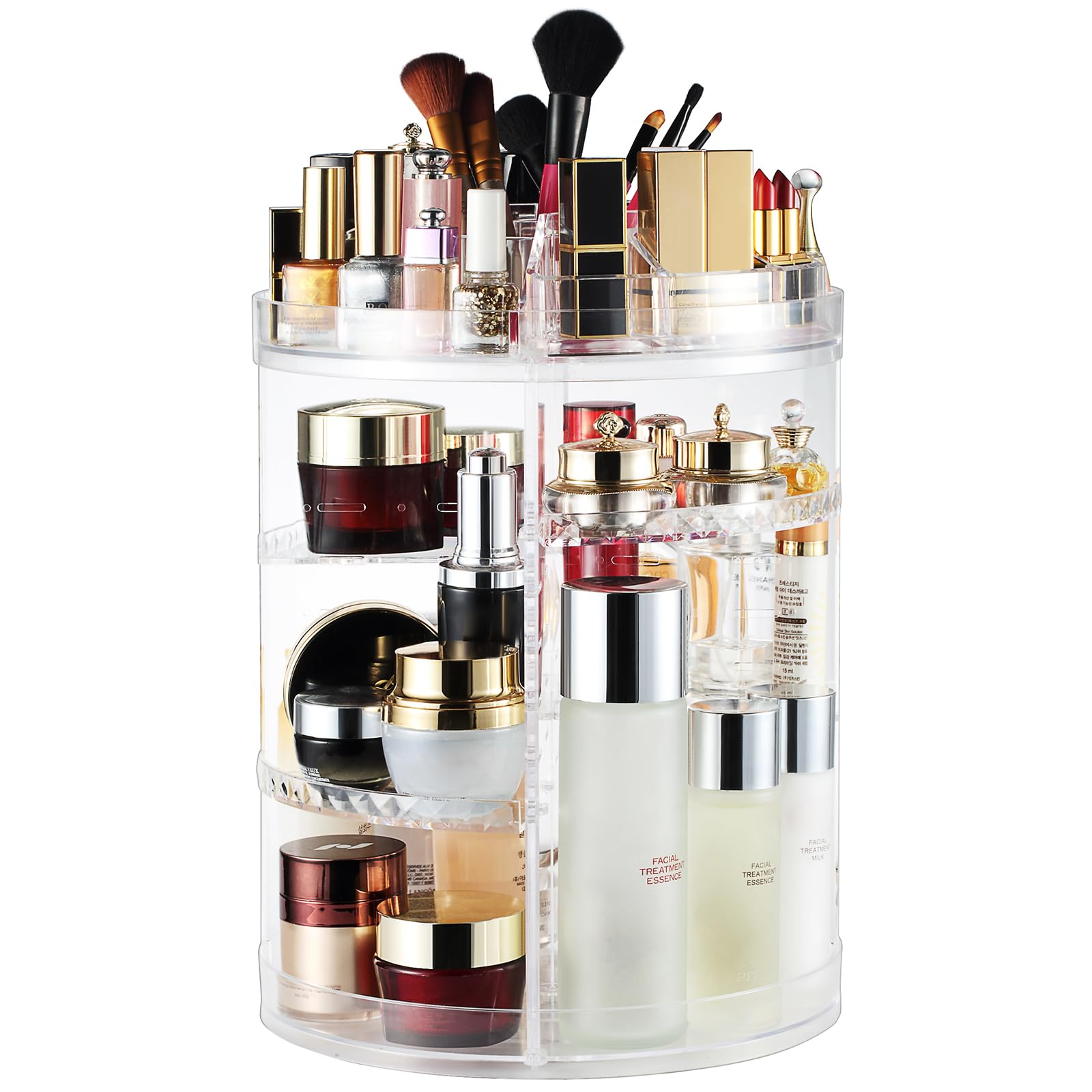 AMEITECH Makeup Organizer, 360 Degree Rotating Adjustable Cosmetic Storage Display Case with 8 Layers Large Capacity, Fits cosme