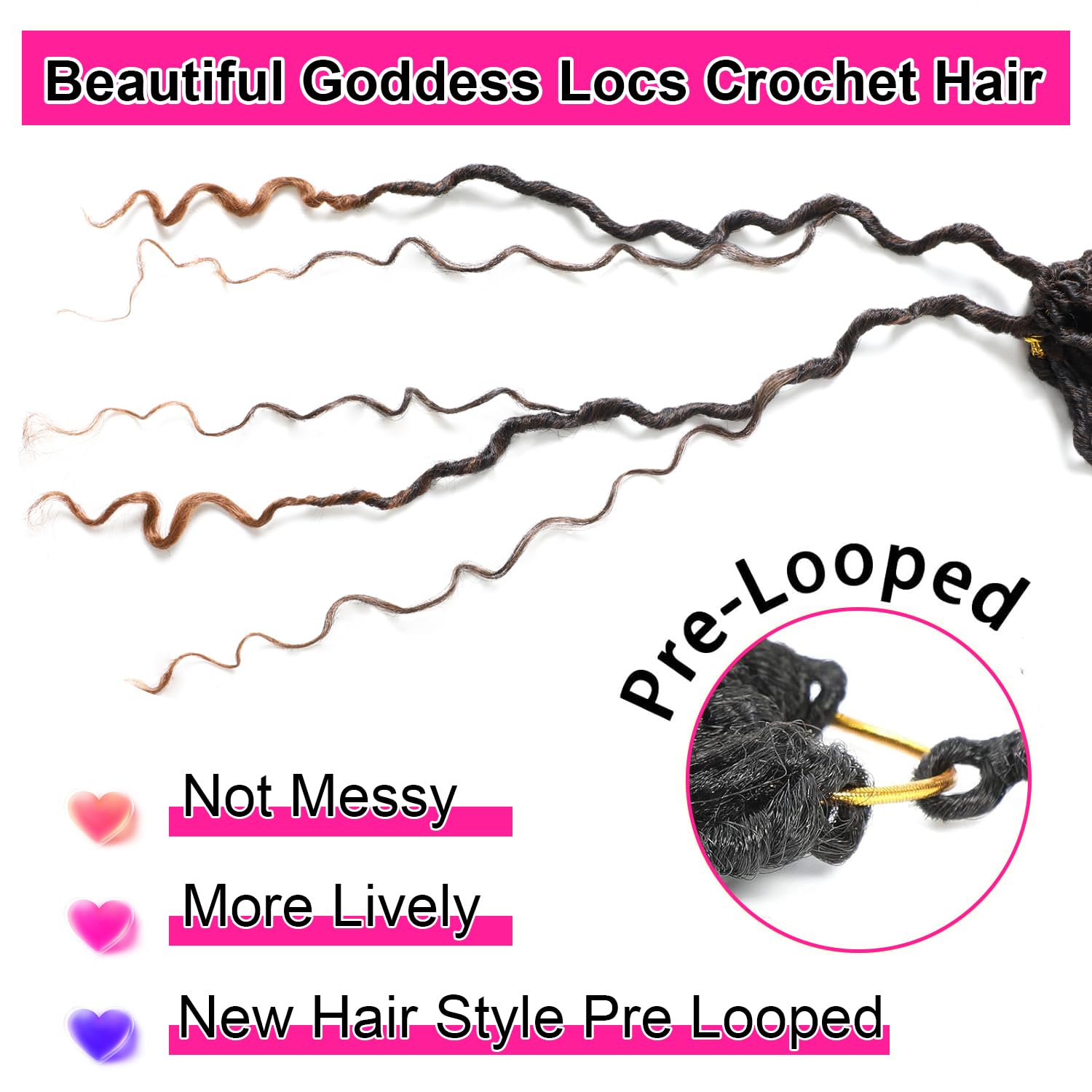 Violet Goddess Locs Crochet Hair 6 Packs Faux Locs Crochet Hair For Black Women River Boho Locs Crochet Hair Soft Crochet Locs 1