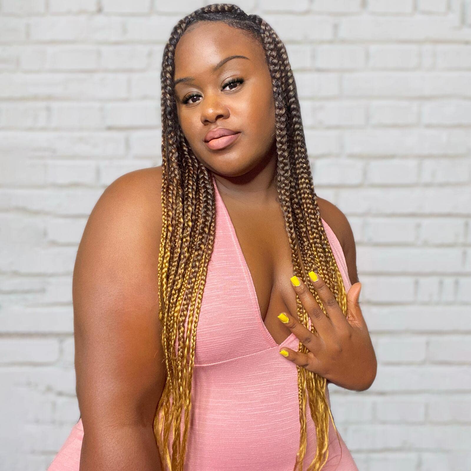 Rosdina Pre-Stretched Braiding Hair - 30 Inch 8 Packs Ombre Brown 3 Tones Hair For Twist Or Box Braids, Yaki Texture Hot Water S