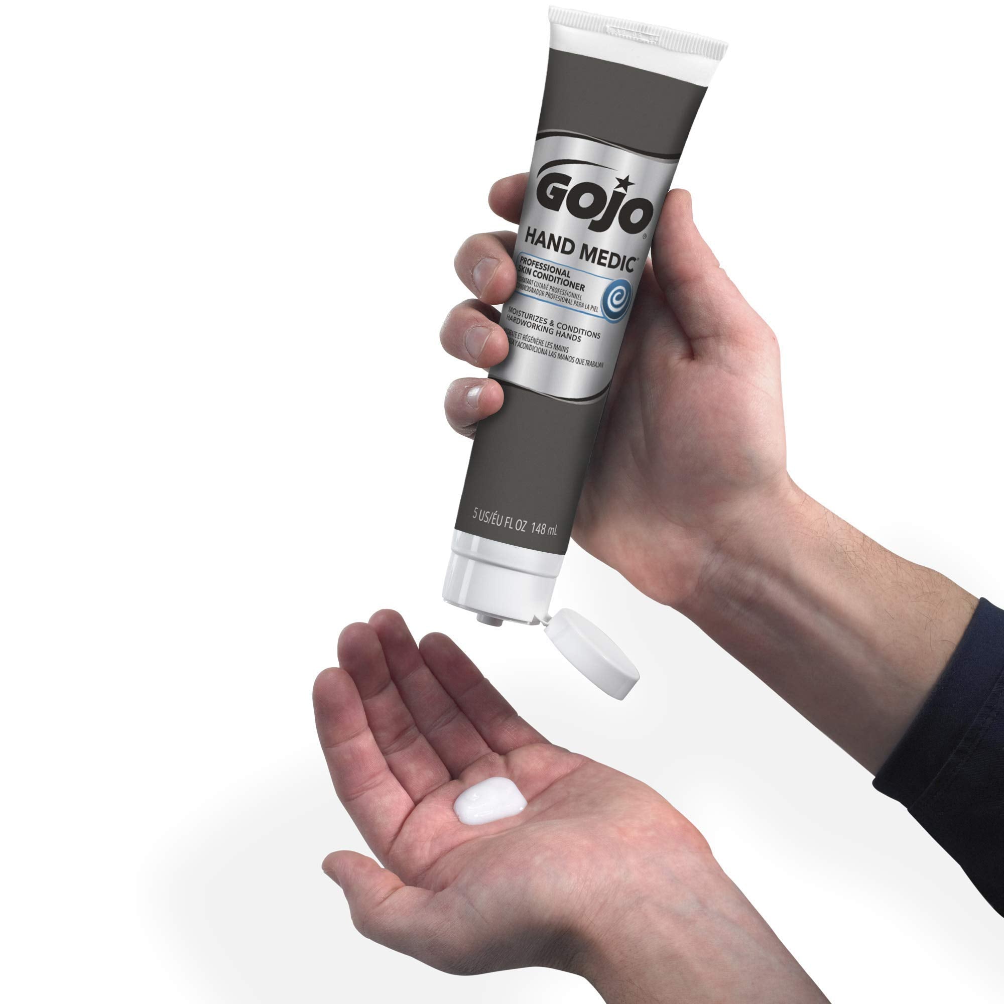 Gojo Hand Medic Professional Skin Conditioner, Fragrance Free, 5 Fl Oz Portable Squeeze Tube (Pack Of 12) - 8150-12