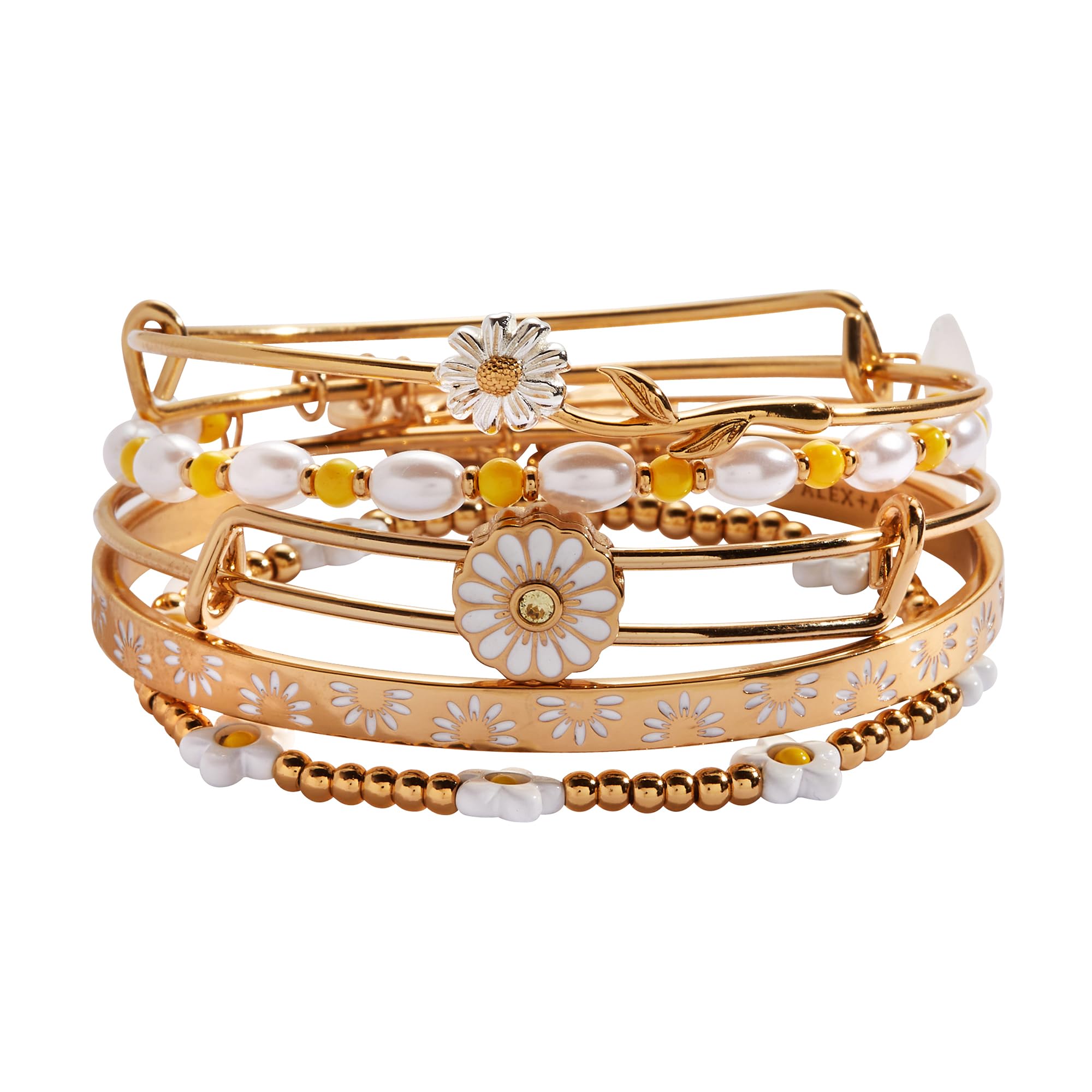 Alex and Ani Daisy Bangle set of 5