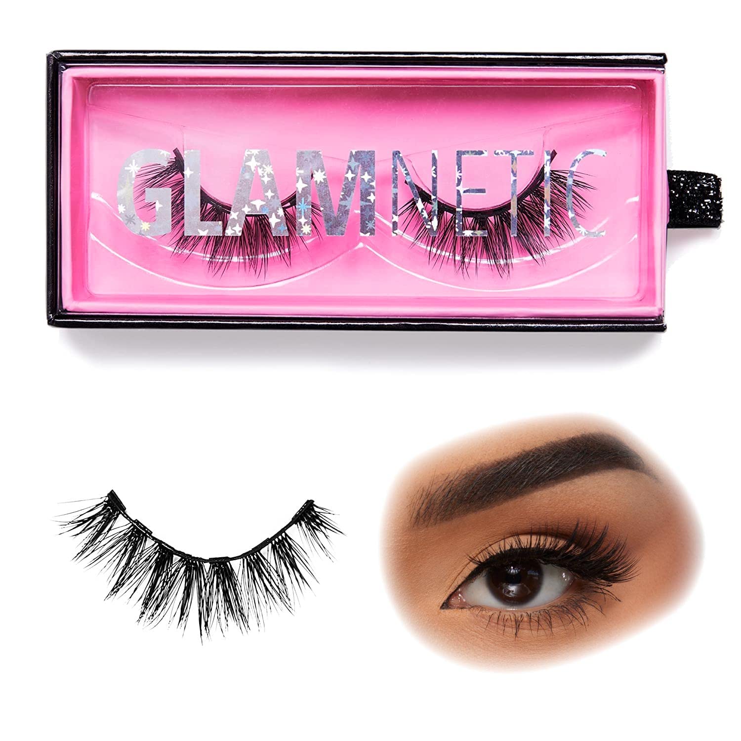 Glamnetic Magnetic Eyelashes - Babygirl | Short Magnetic Lashes, 60 Wears Reusable Faux Mink Lashes, Wispy Round Natural Look -