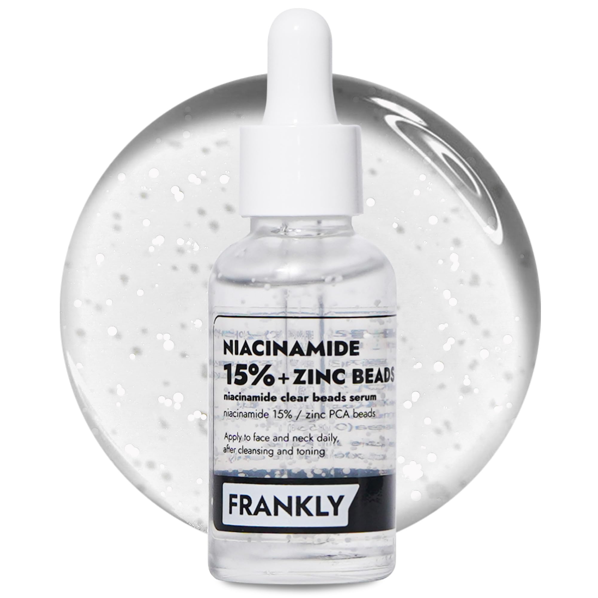 Frankly Niacinamide 15% & Zinc Beads Serum: Acne & Dark Spots Care, Oil Control, Even Skin Texture & Glow | Vegan & Cruelty-Free