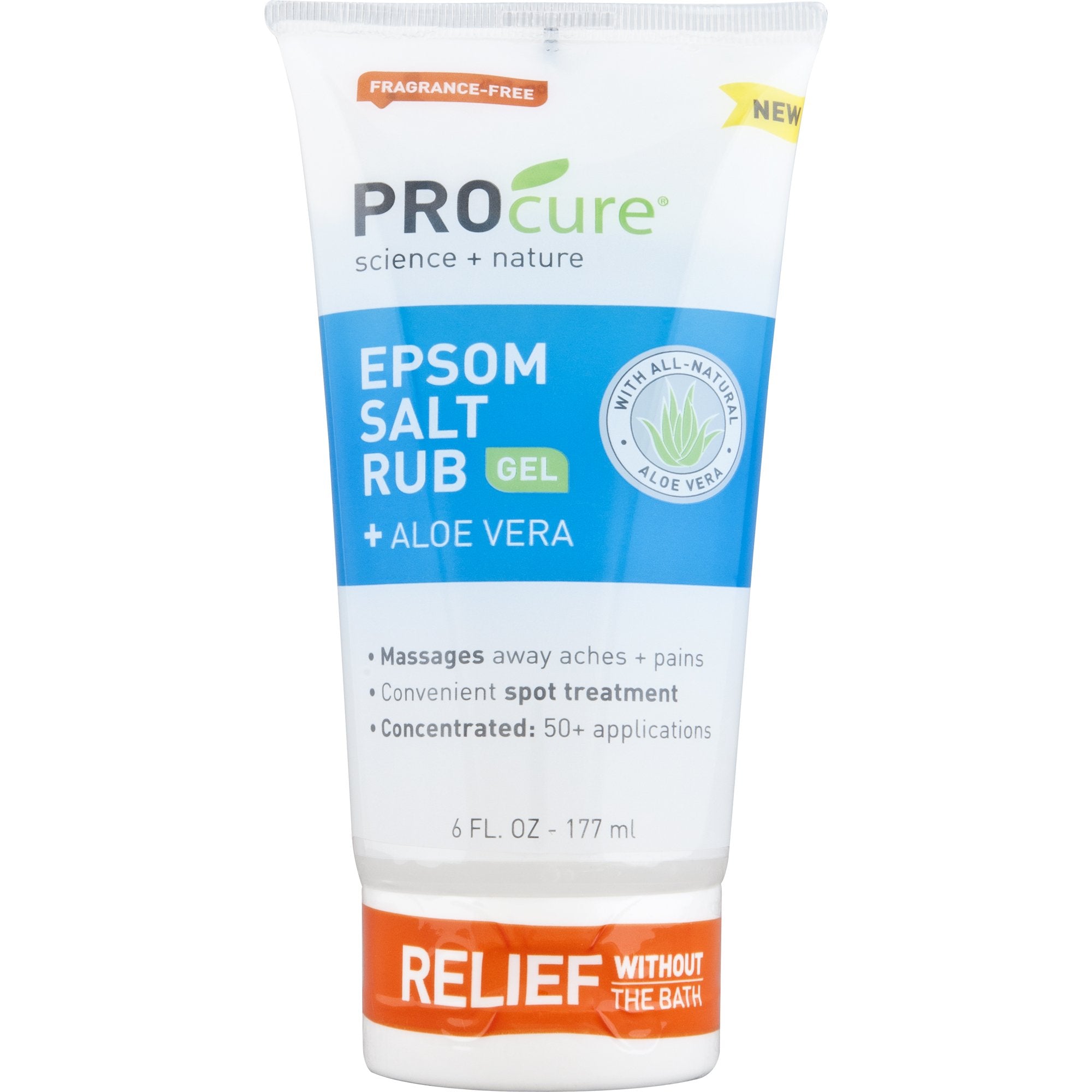 PROCURE Epsom Salt Rub Gel with Aloe Vera, 6 Fl Oz (Pack of 3)