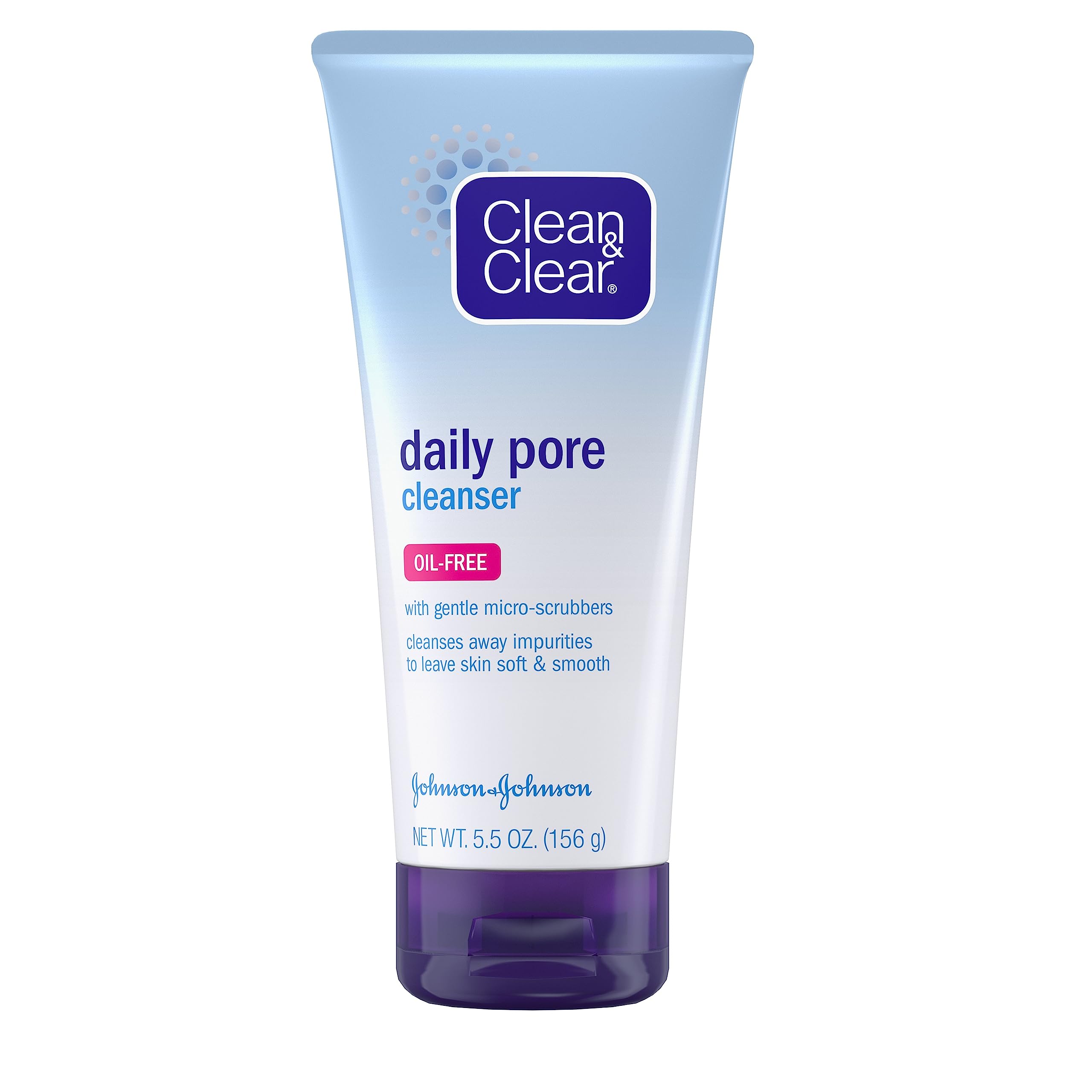 Clean & Clear Daily Pore Facial Cleanser for Soft, Smooth Skin, Oil-Free Acne Face Wash for Normal, Oily & Combination Skin Care