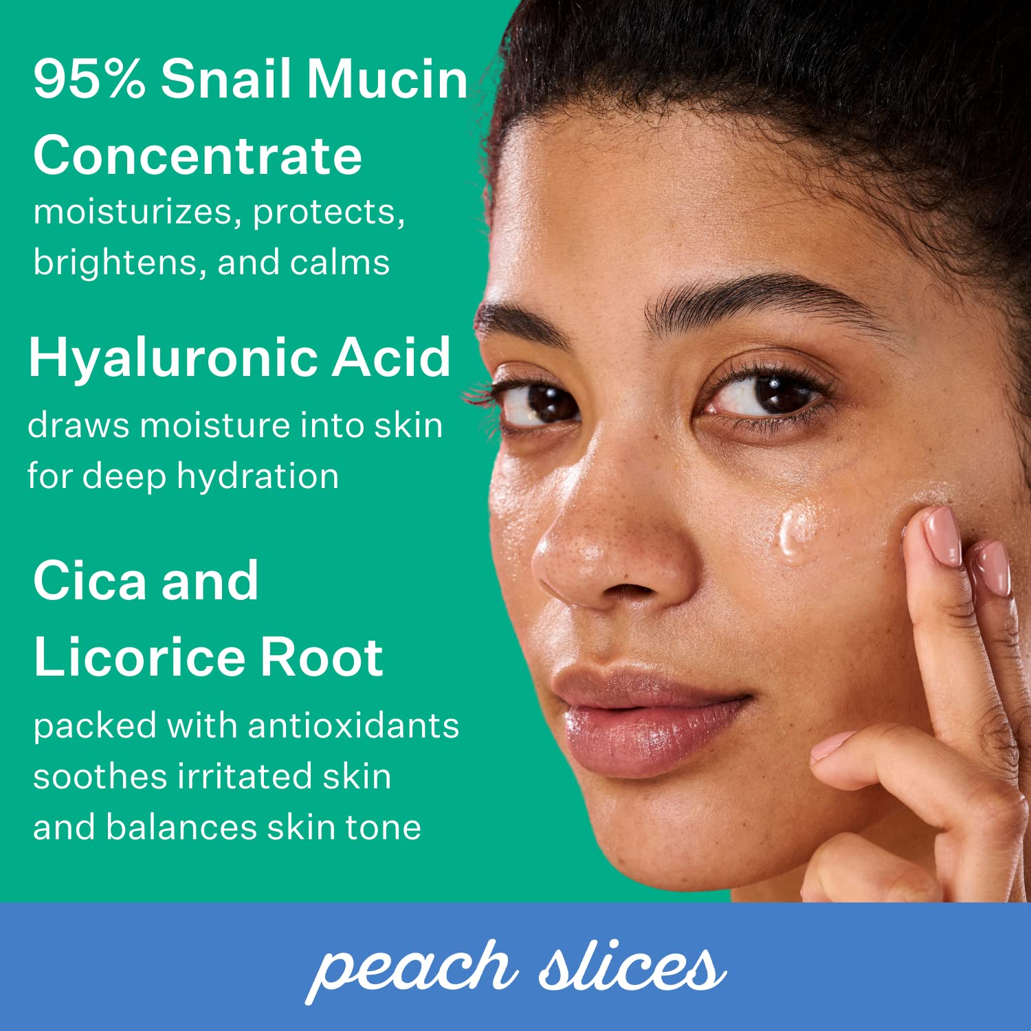 Peach Slices  Snail Rescue Intensive Treatment Wash-Off Face Mask  95% Snail Mucin  For Dark Spots & Blemishes  Refreshing & Cal
