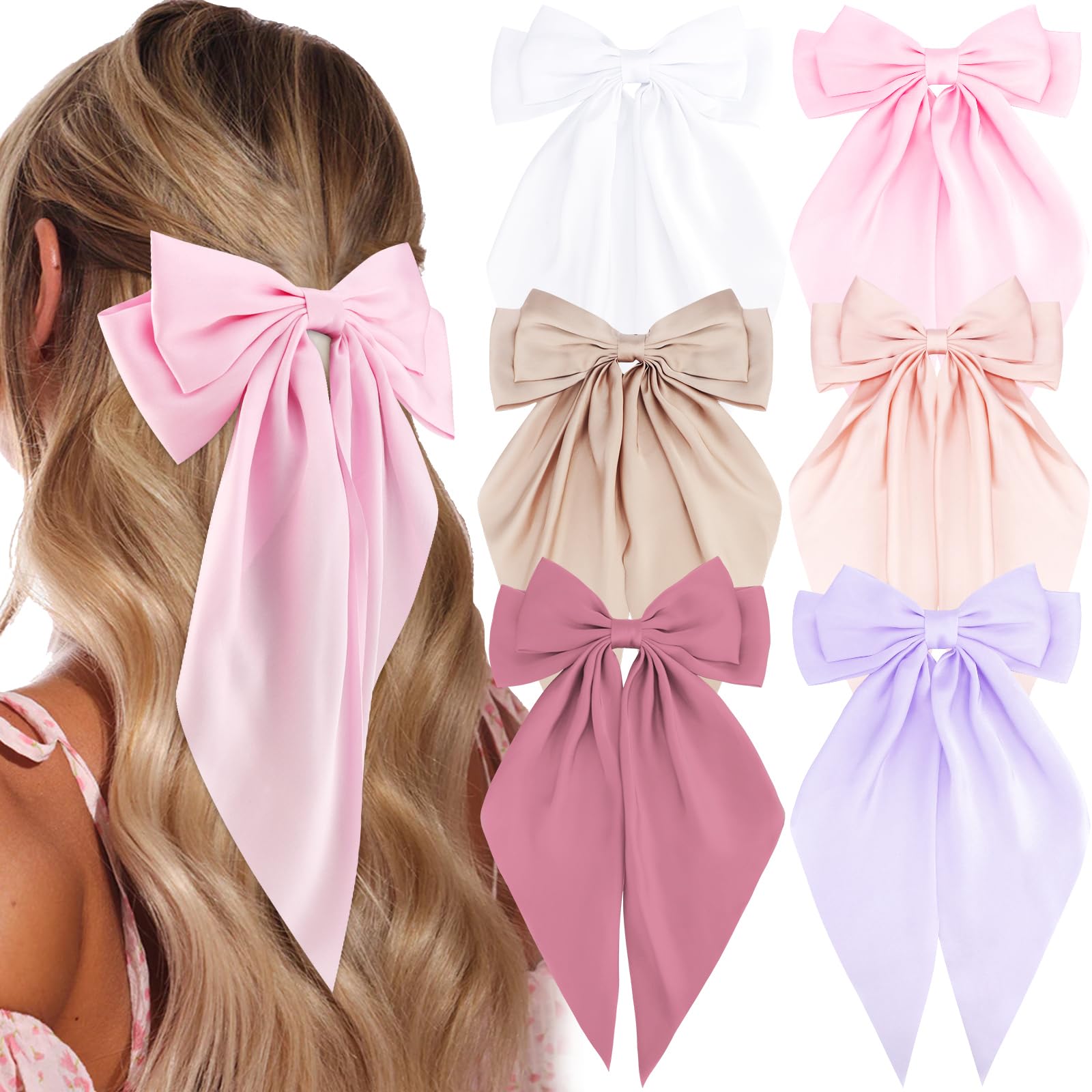 Canitor Hair Bows for Women Barrettes Clip Large Ribbon Cute Preppy Teenager Tween Teen Girl Gifts Trendy Stuff Aesthetic Coquet