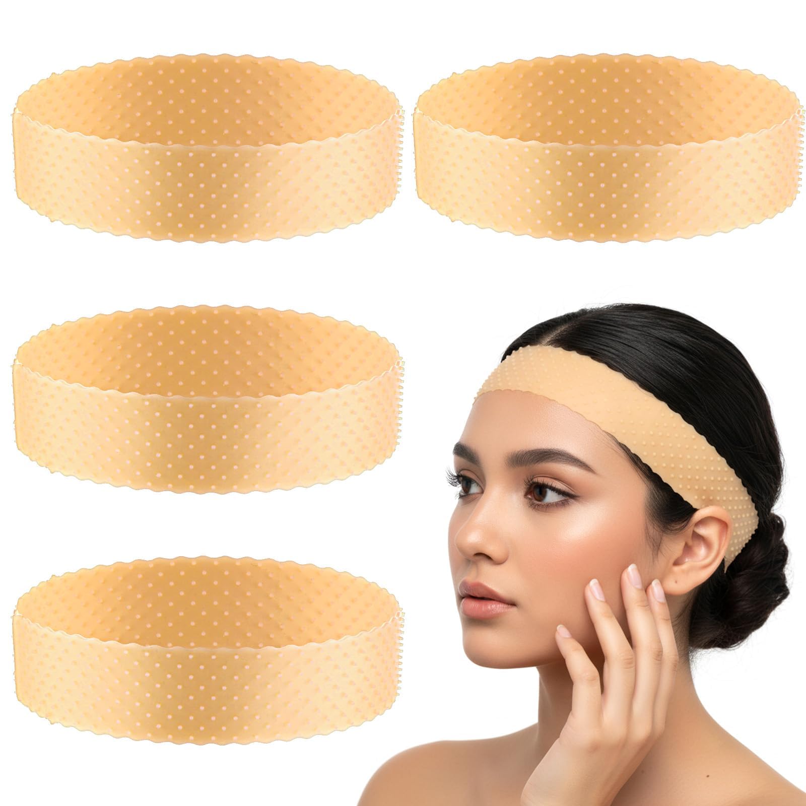 4 Pieces Wig Grip Headband, Secure Fit For Regular Wear And Cosplay, Skin Tone Silicone Wig Bands, Wig Caps To Hold Wig In Place