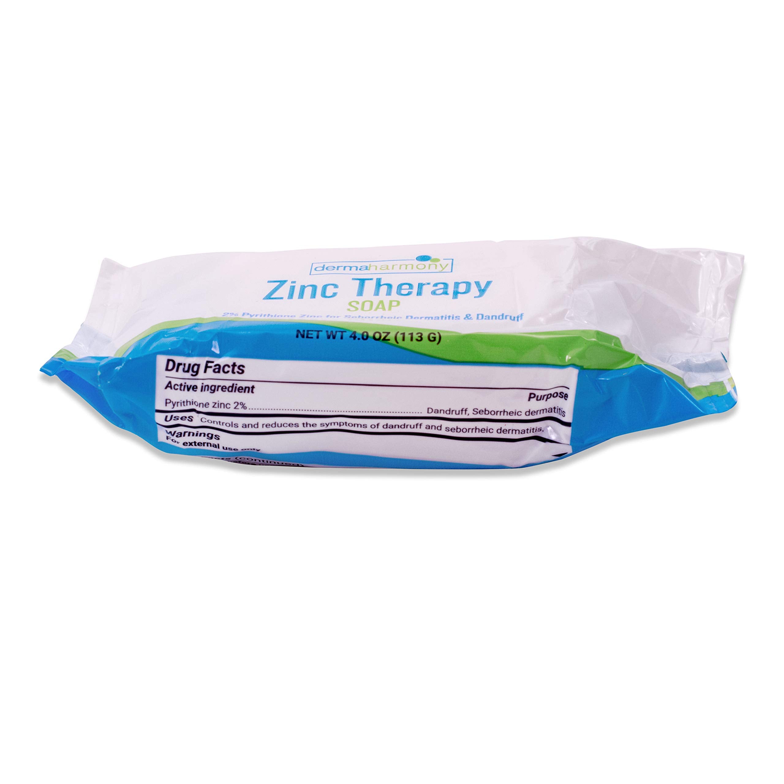 Dermaharmony Set of 5 2% Pyrithione Zinc (ZnP) Bar Soap 4 oz - Crafted for Those with Skin Conditions - Seborrheic Dermatitis, D