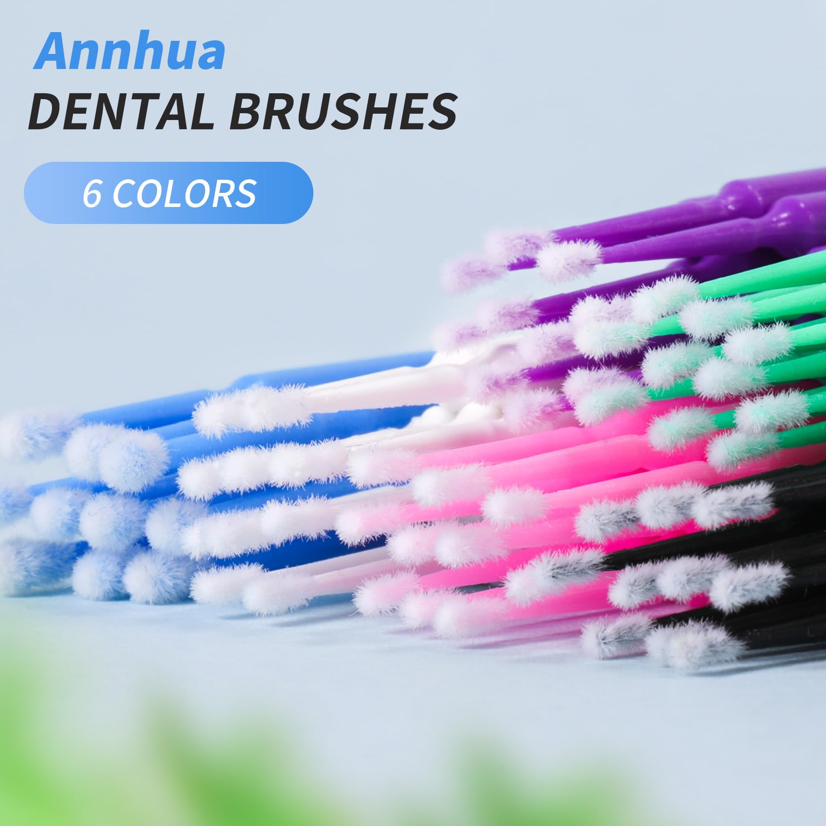 Annhua 400 Pcs Disposable Micro Applicators Brush Latisse Application Microfiber Wands Dental Brushes For Eyelash Extension, Ora