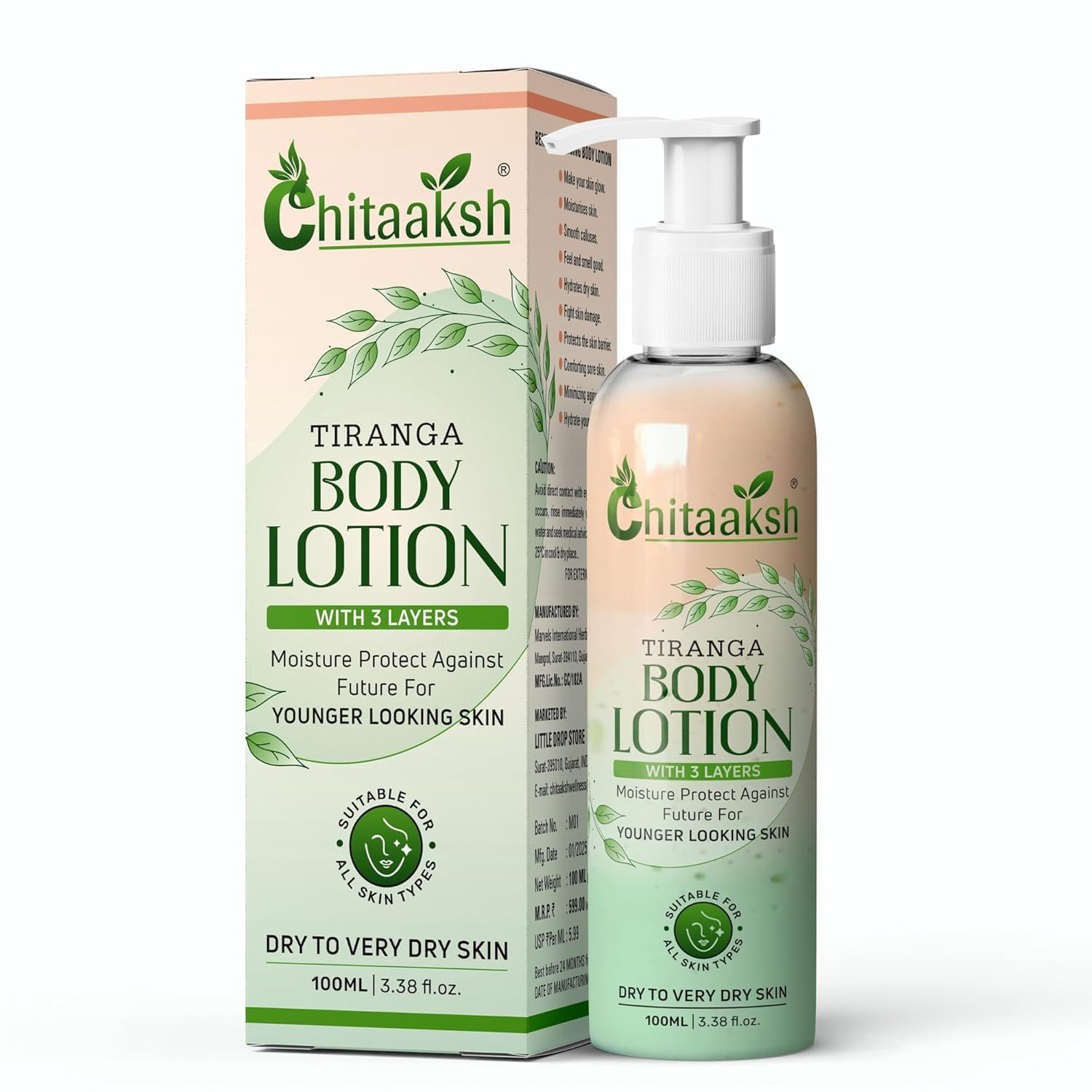 Chitaaksh Deep Nourish Body Lotion With 3 Layers for Women & Men | Non Sticky Body Moisturizer With Natural Sunscreen | Winter B
