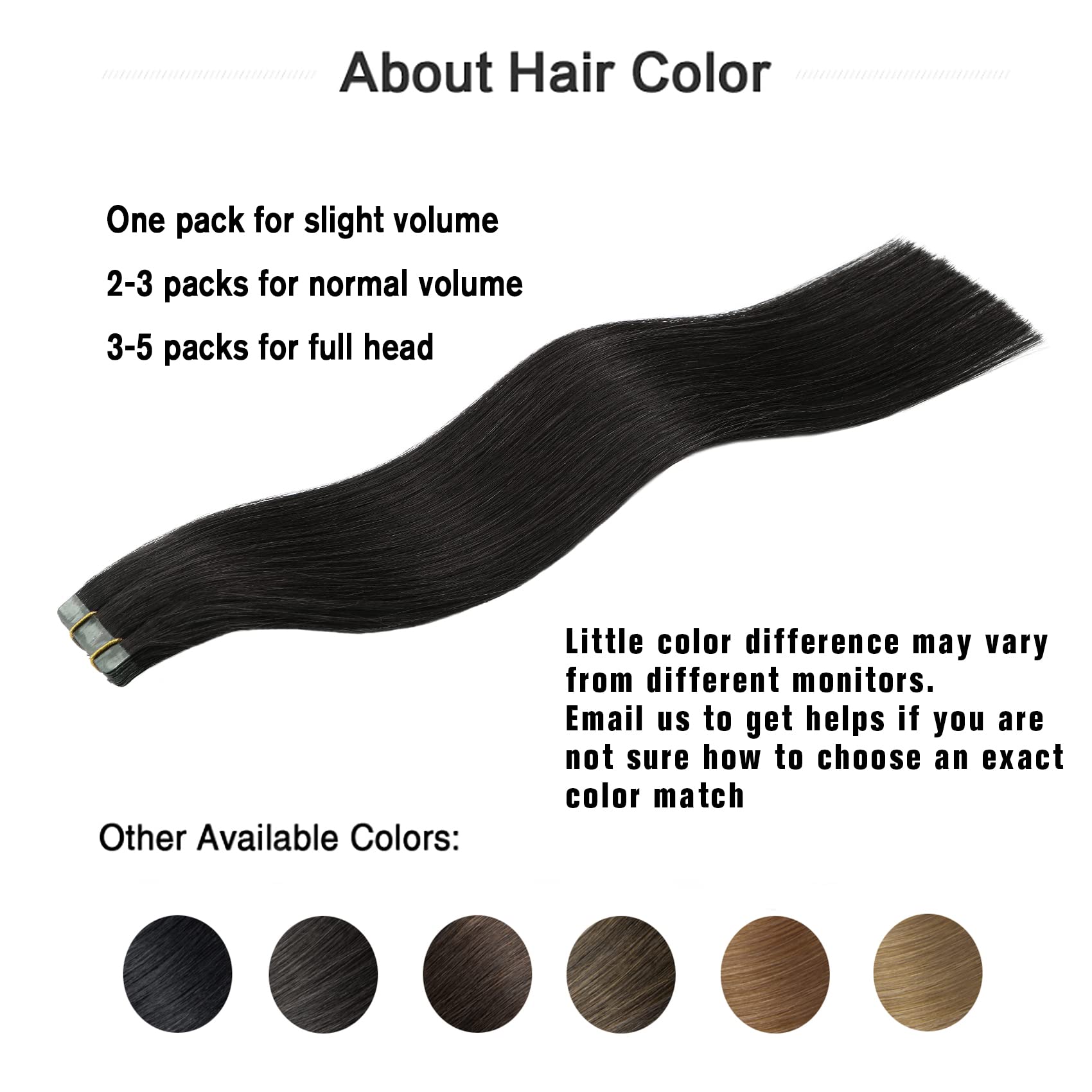 Tape In Remy Hair Extensions 1B Naturl Black 100% Human Hair Extensions Silky Straight For Fashion Women 20 Pcs/Package(14Inch 1
