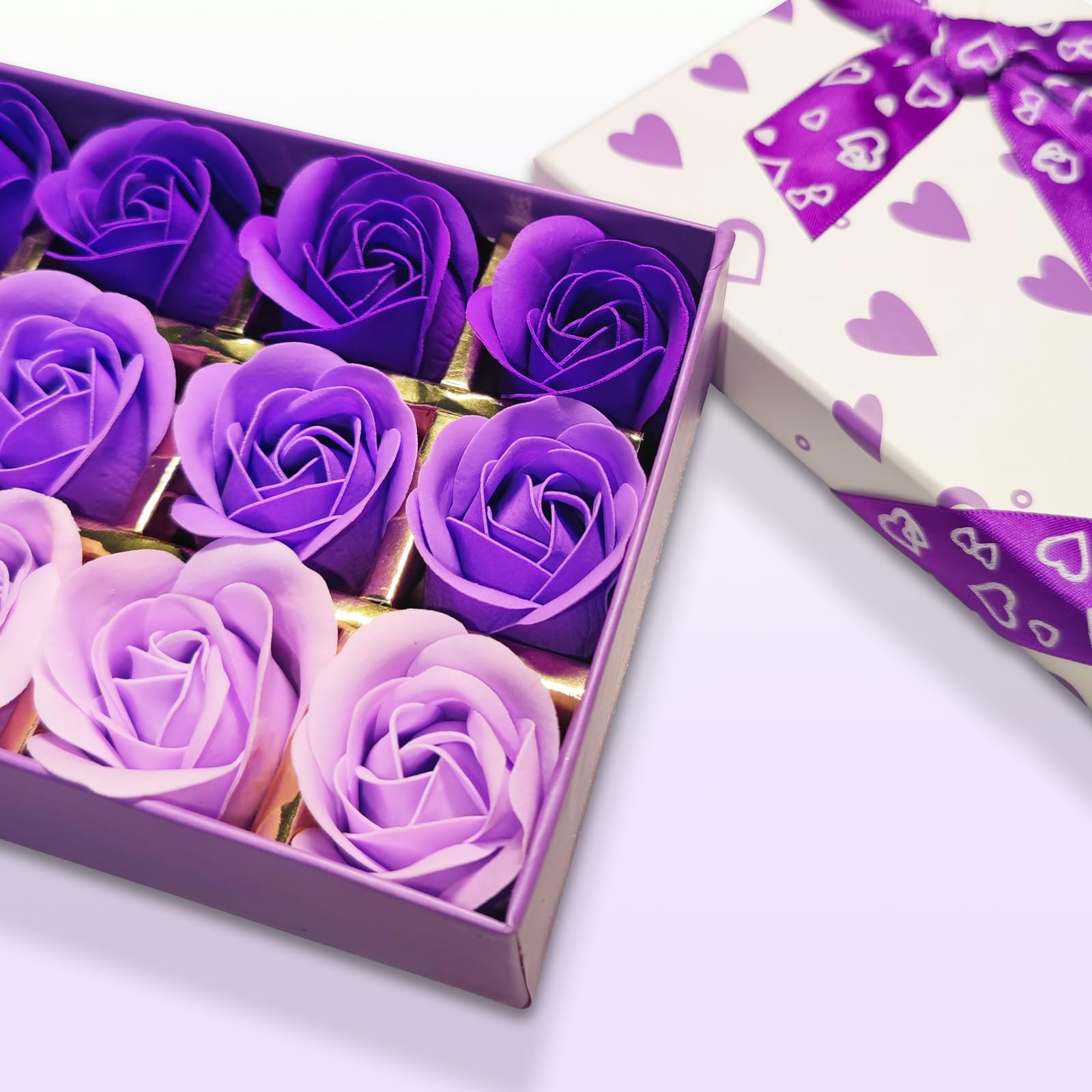 Rotumaty 15 PCS Floral Scented Bath Soap Rose Flower Petals, Plant Essential Oil Rose Soap Set, Best Gifts for Her Women Girls M