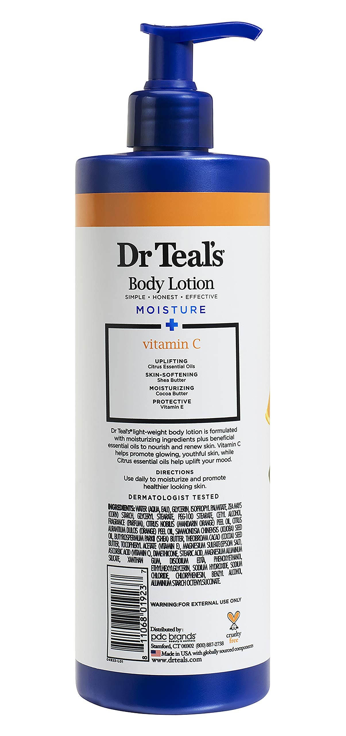 Dr Teal's Body Lotion - Moisture Plus - Radiant Citrus Essential Oils and Vitamin C, 18 Fl Oz 2-Pack (36 Fl Oz)