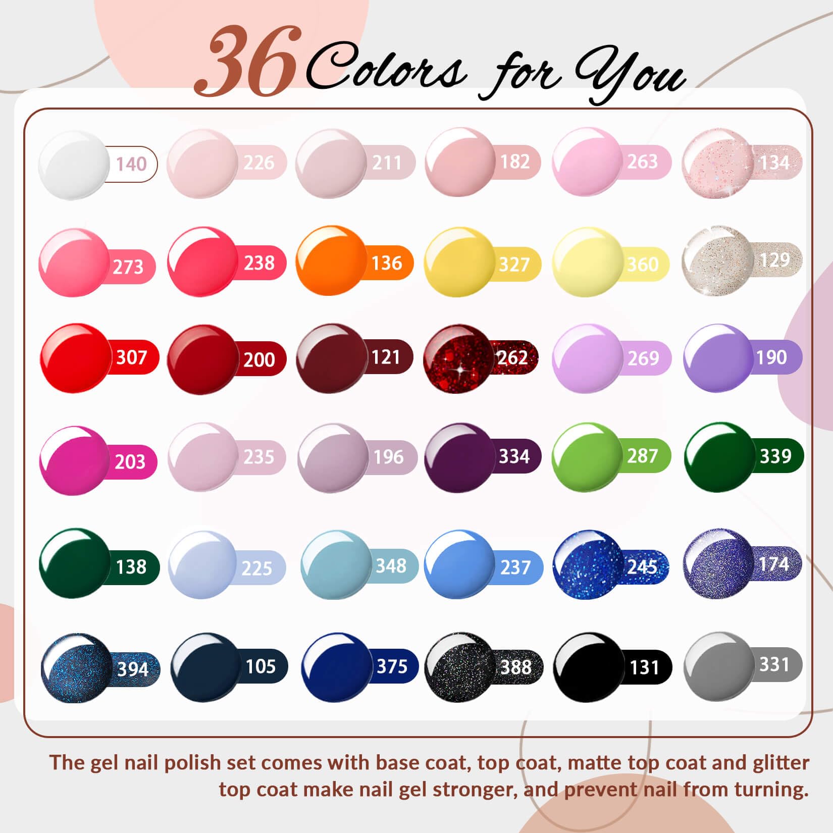 Phoenixy Gel Nail Polish Kit With U V Light 48W, 56 Pcs 108 Effect Gel Nail Kit Base Glitter Top Coat Gel Nail Polish Set Manicu