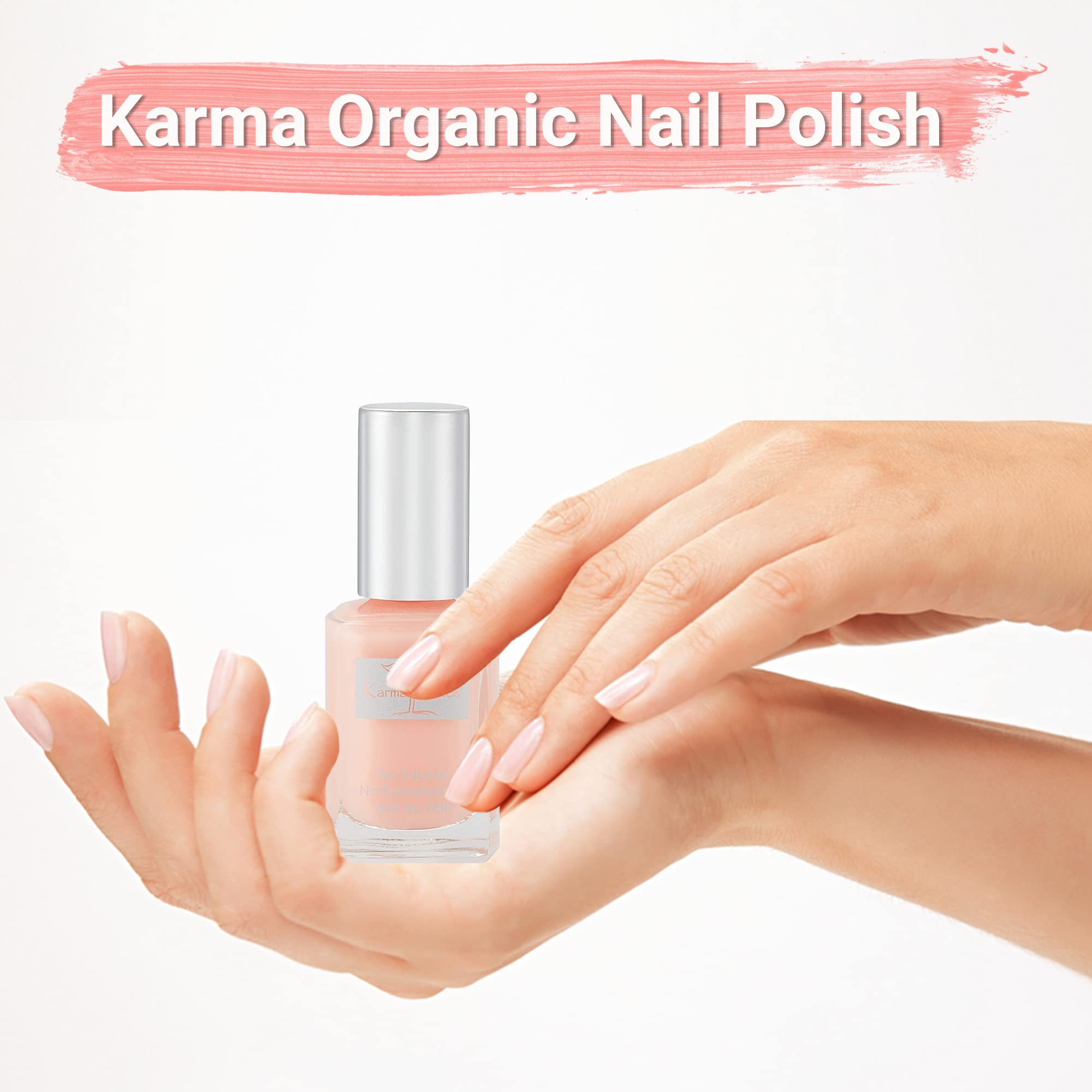 karma organic Natural Nail Polish-Non-Toxic Nail Art, Vegan and Cruelty-Free Nail Paint (SHABBY SHEER)