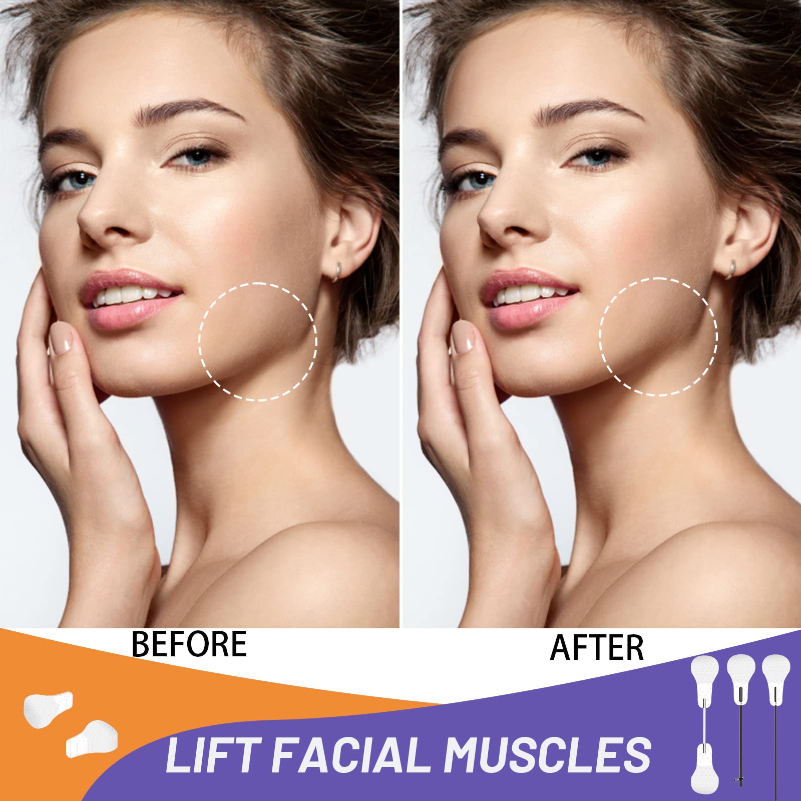 Face Lift Tape-40 Pcs Invisible Face Tape With Lifting Ropes Face Lifting Strips