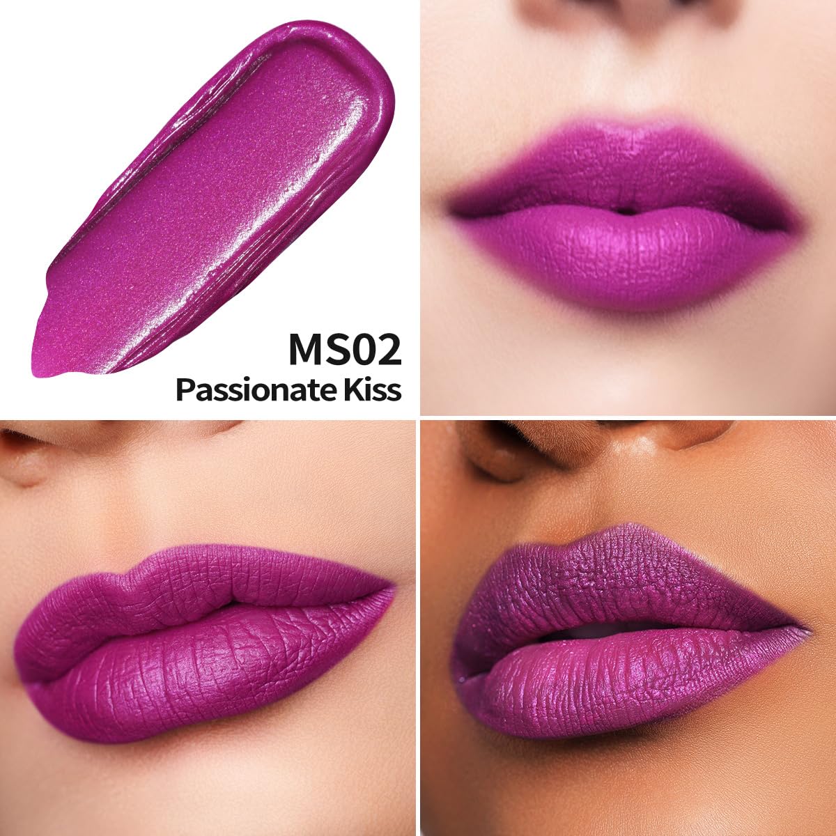 Oulac Matte Liquid Purple Lipstick For Women, Fuchsia Long Lasting Lip Stain, Waterproof Highly Pigmented Creamy Formula Lipstic