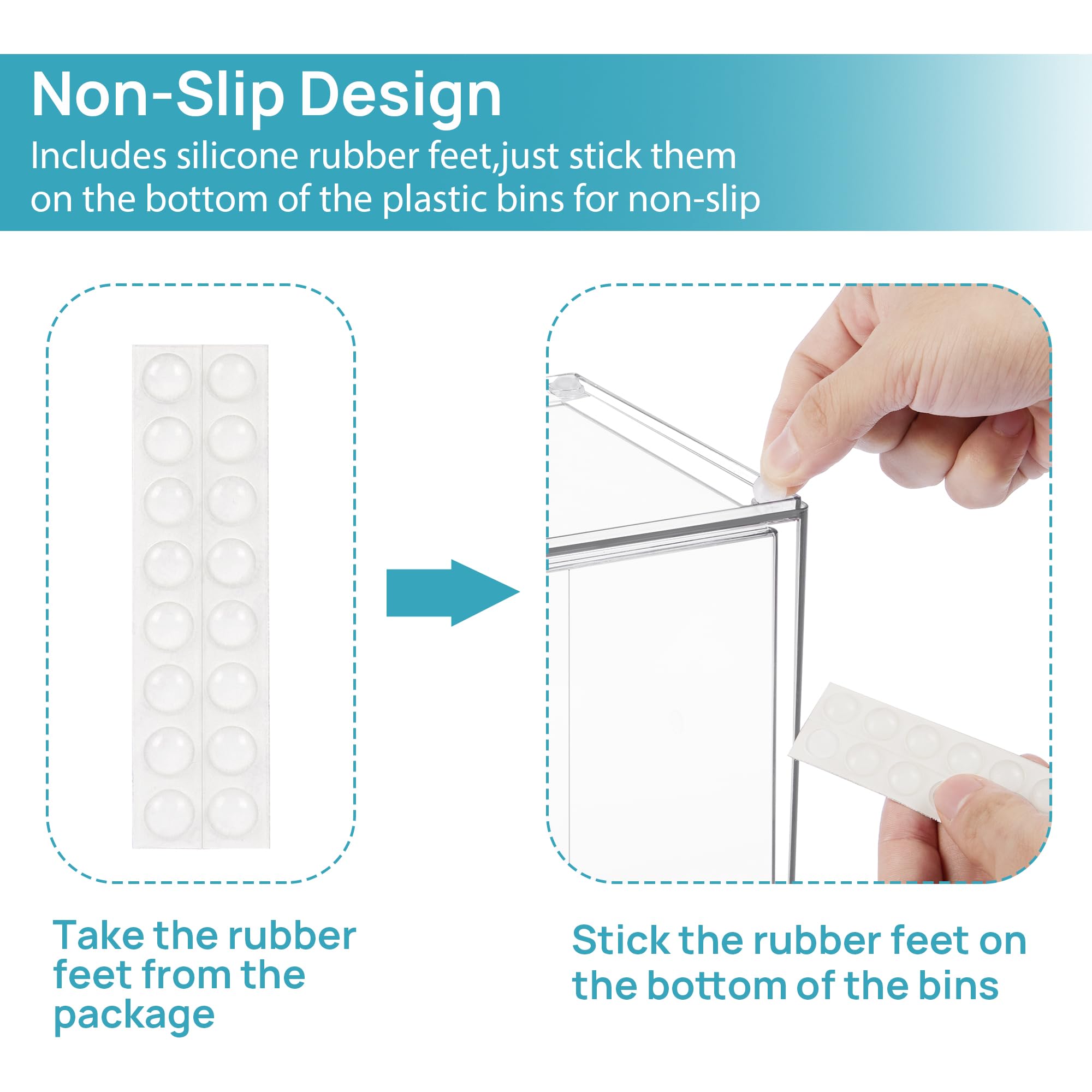 Vtopmart 4 Pack Clear Stackable Storage Drawers,7.6'' H Plastic Organizers Bins For Skincare, Bathroom Supplies,Ideal For Cabine