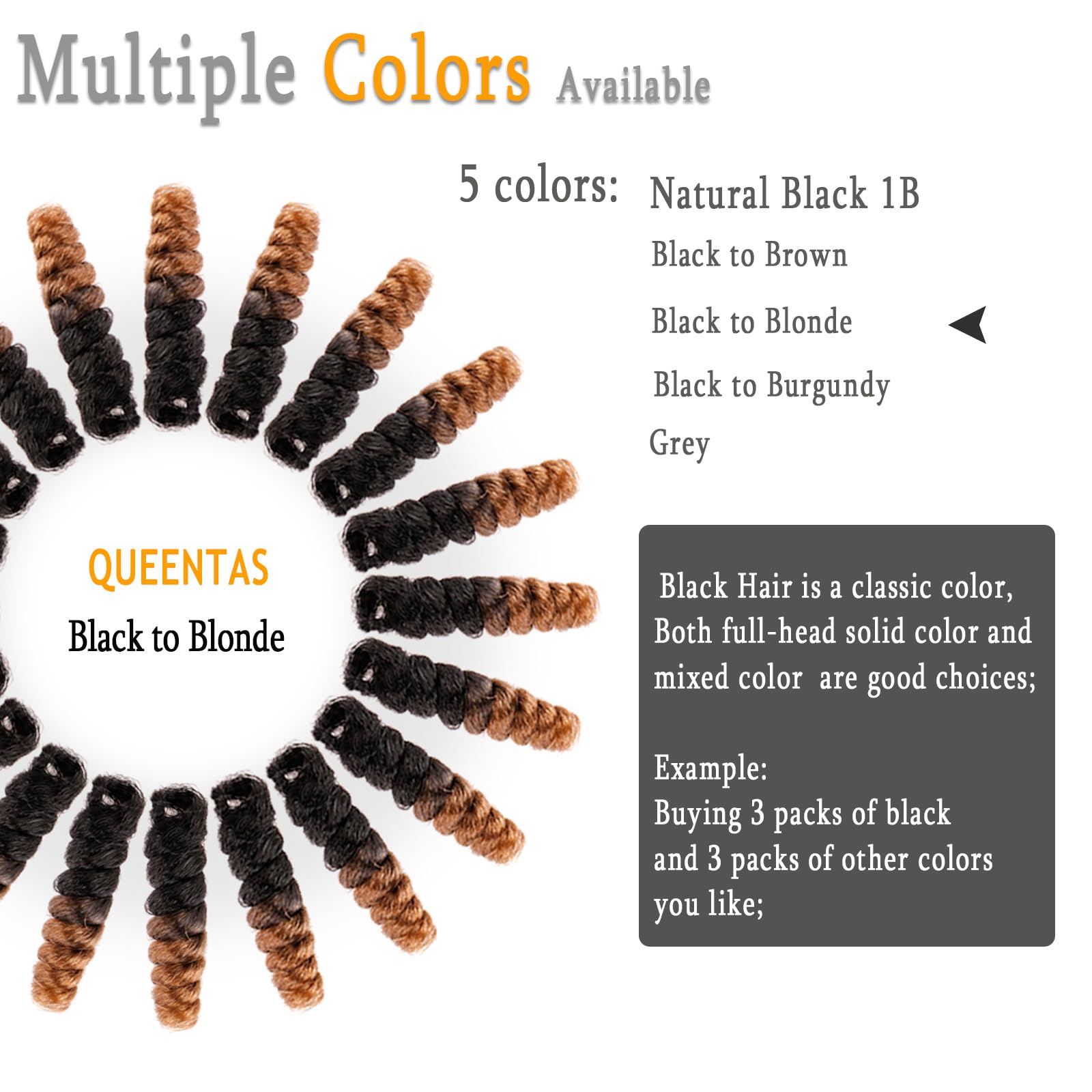 QUEENTAS 6 Packs 10 Inches Crochet Hair for Black Women 6mm Small Curl Brown Short Curly Crochet Synthetic Hair Extensions Afro