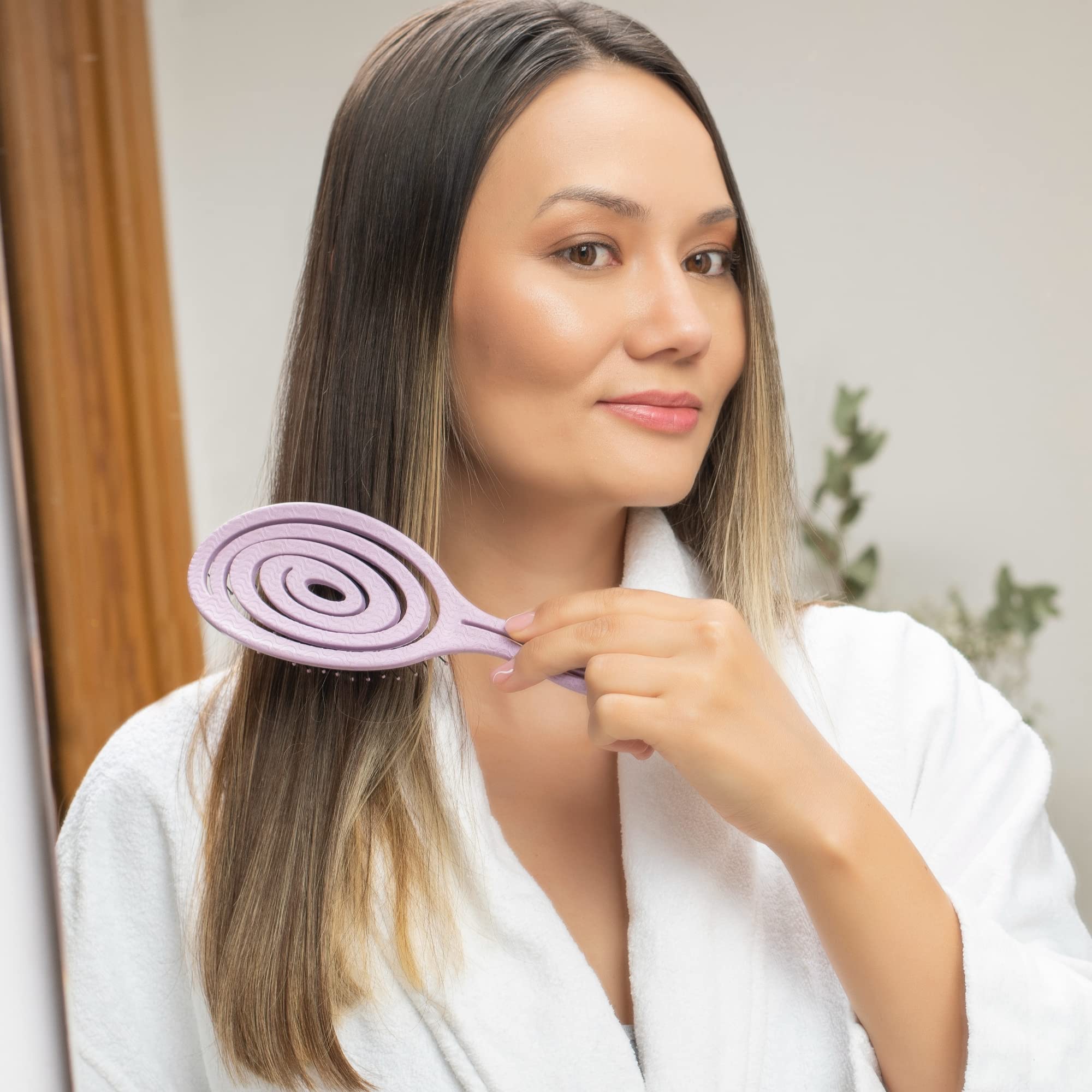 Ninabella Organic Detangling Hair Brush for Women, Men & children - Does not Pull on Hair - Hair Straightening Brushes for Strai