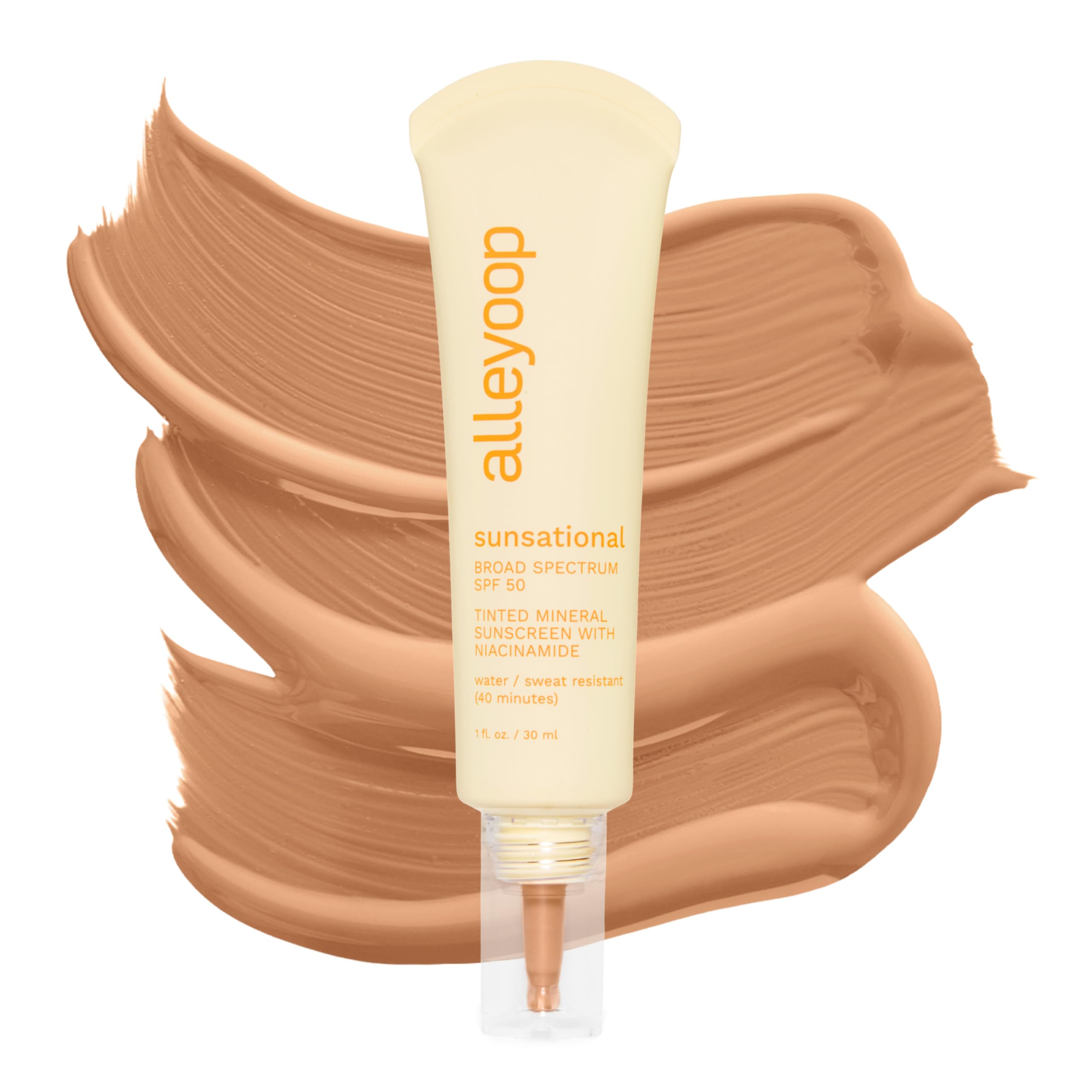 Alleyoop Sunsational Tinted Mineral Sunscreen For Face Spf 50, 1 Fl Oz - Tinted Moisturizer With Niacinamide & Jojoba - Facial S
