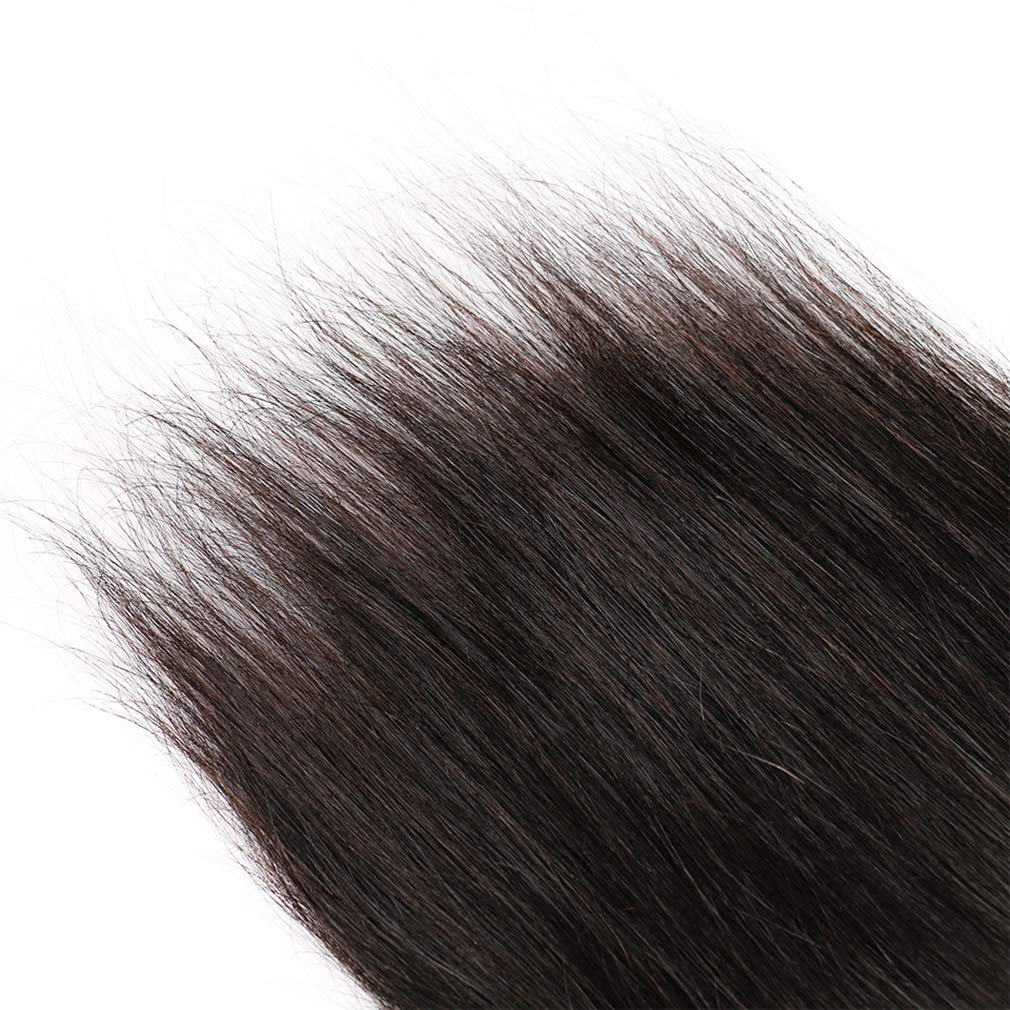 Isufer 6x6 Swiss Lace Closure, 100% Human Hair, Straight, Black, 22 Inch, Sew-In, Tangle Free