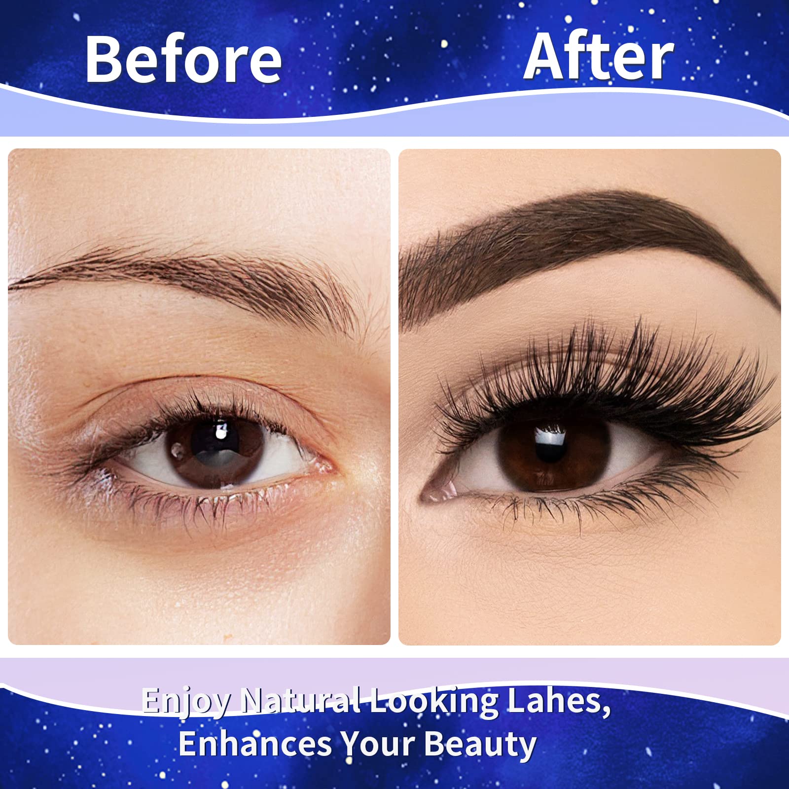 Magnetic Eyelashes And Eyeliner Kit, Premium Magnetic Lashes 3D Natural Look With Eyeliner And Tweezers, Lightweight & Sweatproo
