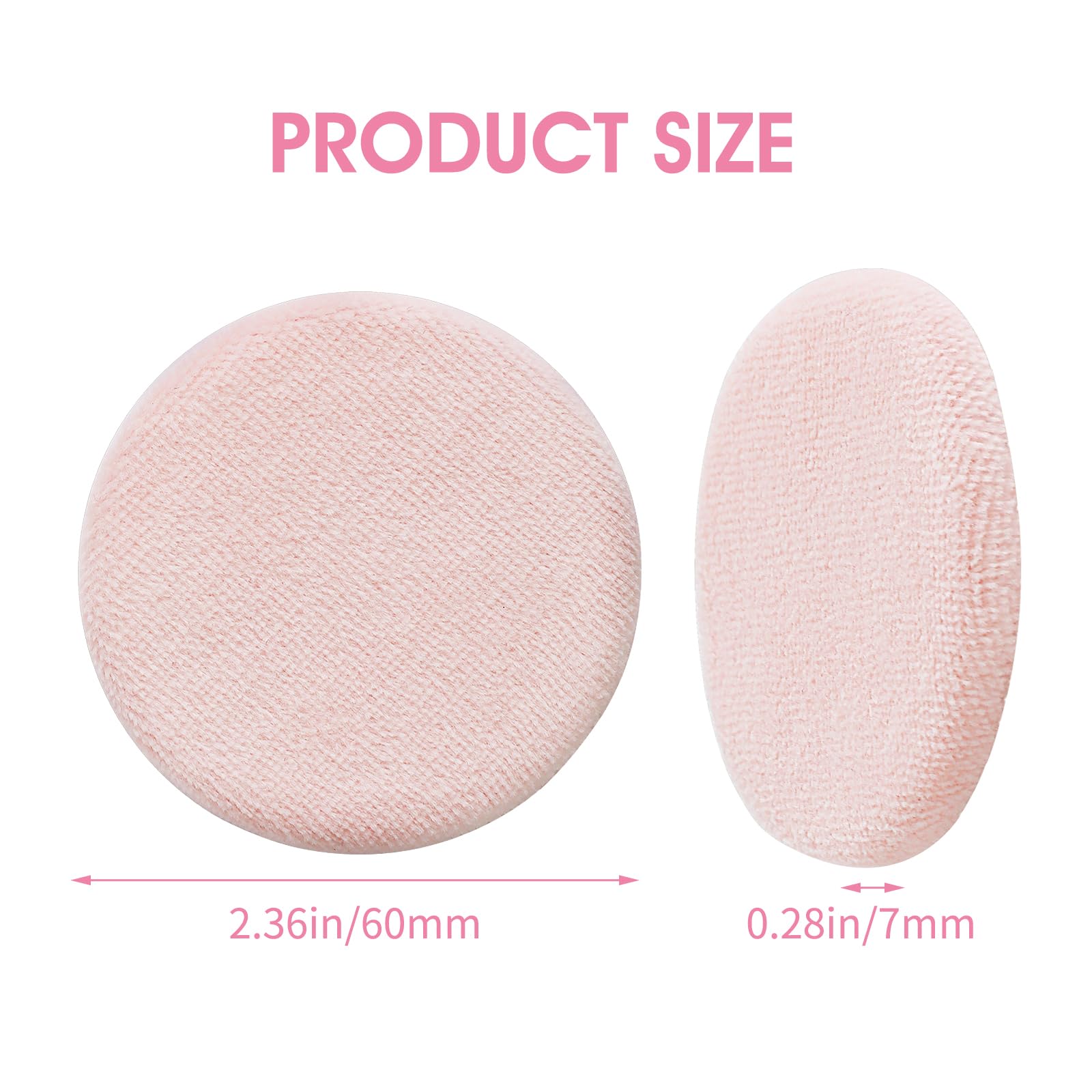 Wllhyf 24Pcs Makeup Powder Puffs Pink Cotton Powder Puffs Round Powder Puff For Makeup Face Powder Velour Puffs For Loose Powder