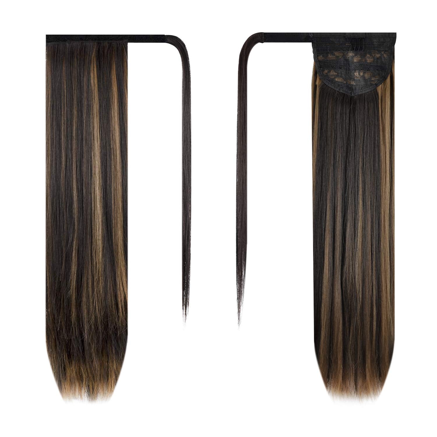 Barsdar 26 Inch Ponytail Extension, Long Straight Wrap Around Clip In Ponytail Hair Extensions Synthetic Ponytail Hair Pieces Fo