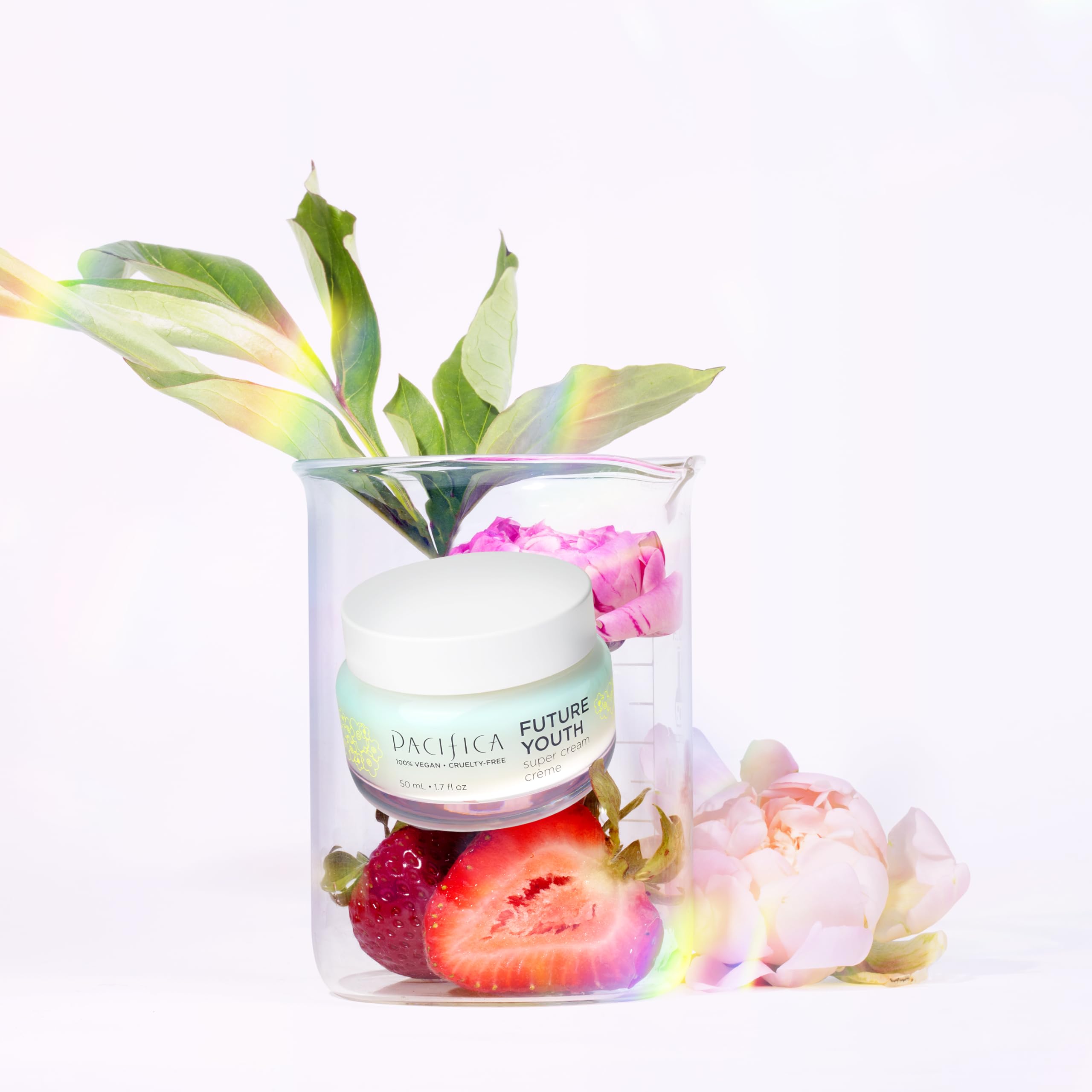 Pacifica Future Youth Super Cream, 1.7 fl oz - Hydrating Face Moisturizer for Aging Skin, Lightweight Vegan Firming Cream, Blue