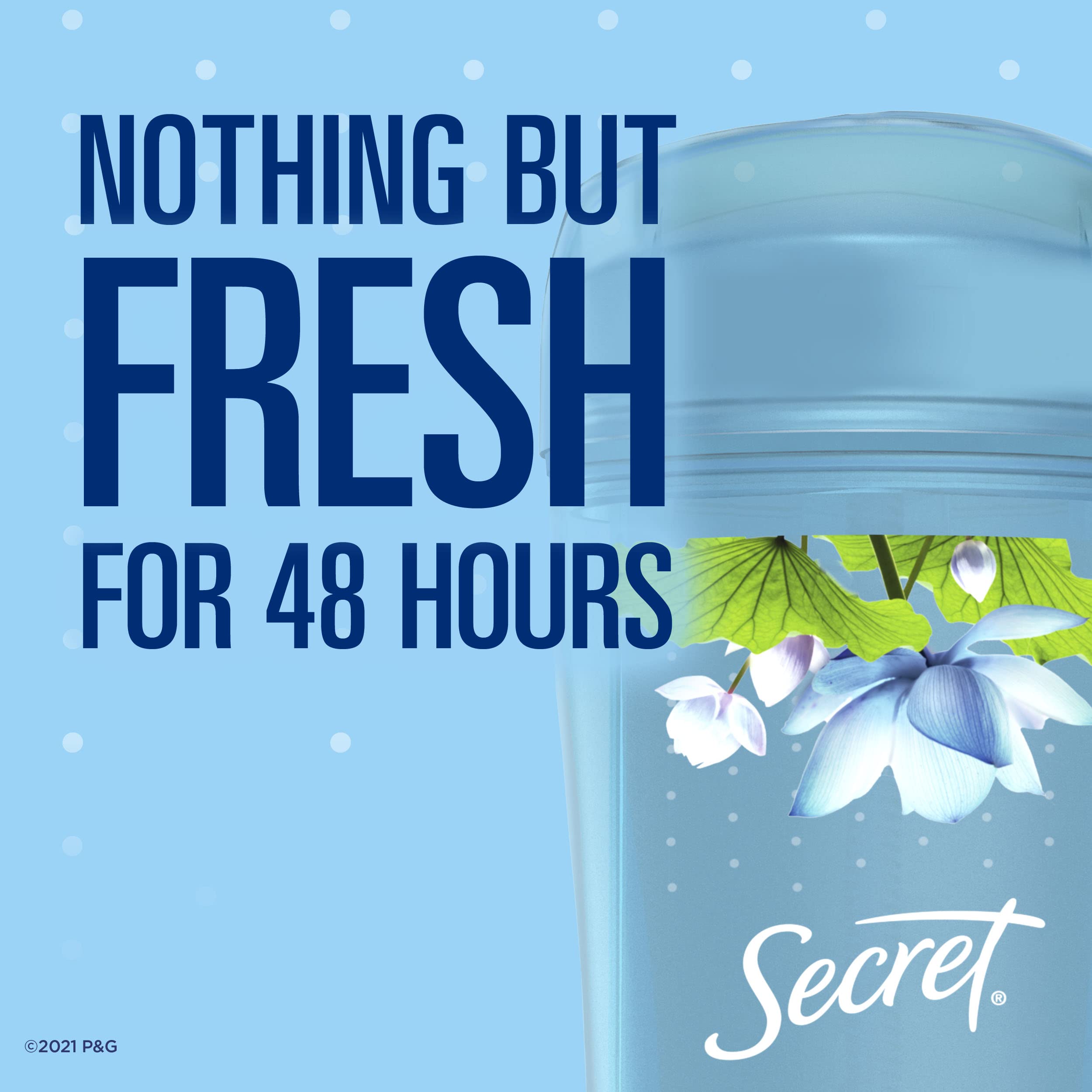 Secret Fresh Antiperspirant And Deodorant Clear Gel, Cool Waterlily, 2.6 Ounce