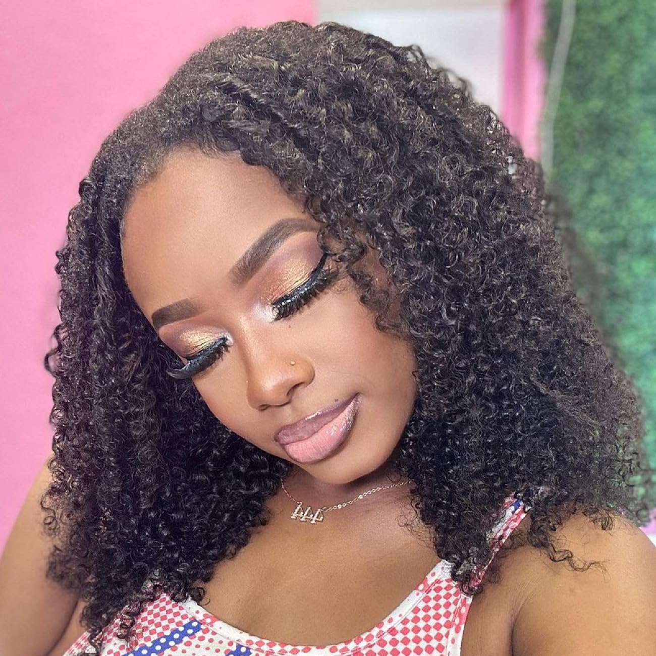 Domiso V Part Wig Human Hair No Leave Out Thin Part Wig Glueless Wigs Human Hair Pre Plucked Kinky Curly U part Wig Beginner Fri