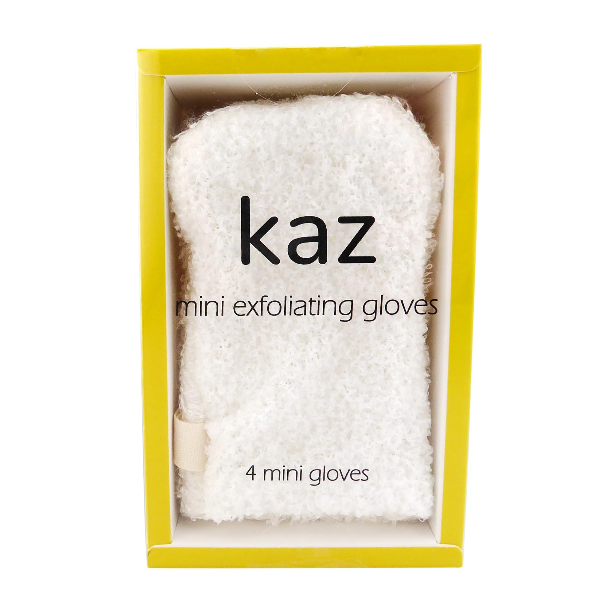 Waxness Kaz Exfoliating Mini Glove Finger Scrubber for Dead Skin Removal & Gentle Facial and Body Exfoliation, 4 Pack  Professi