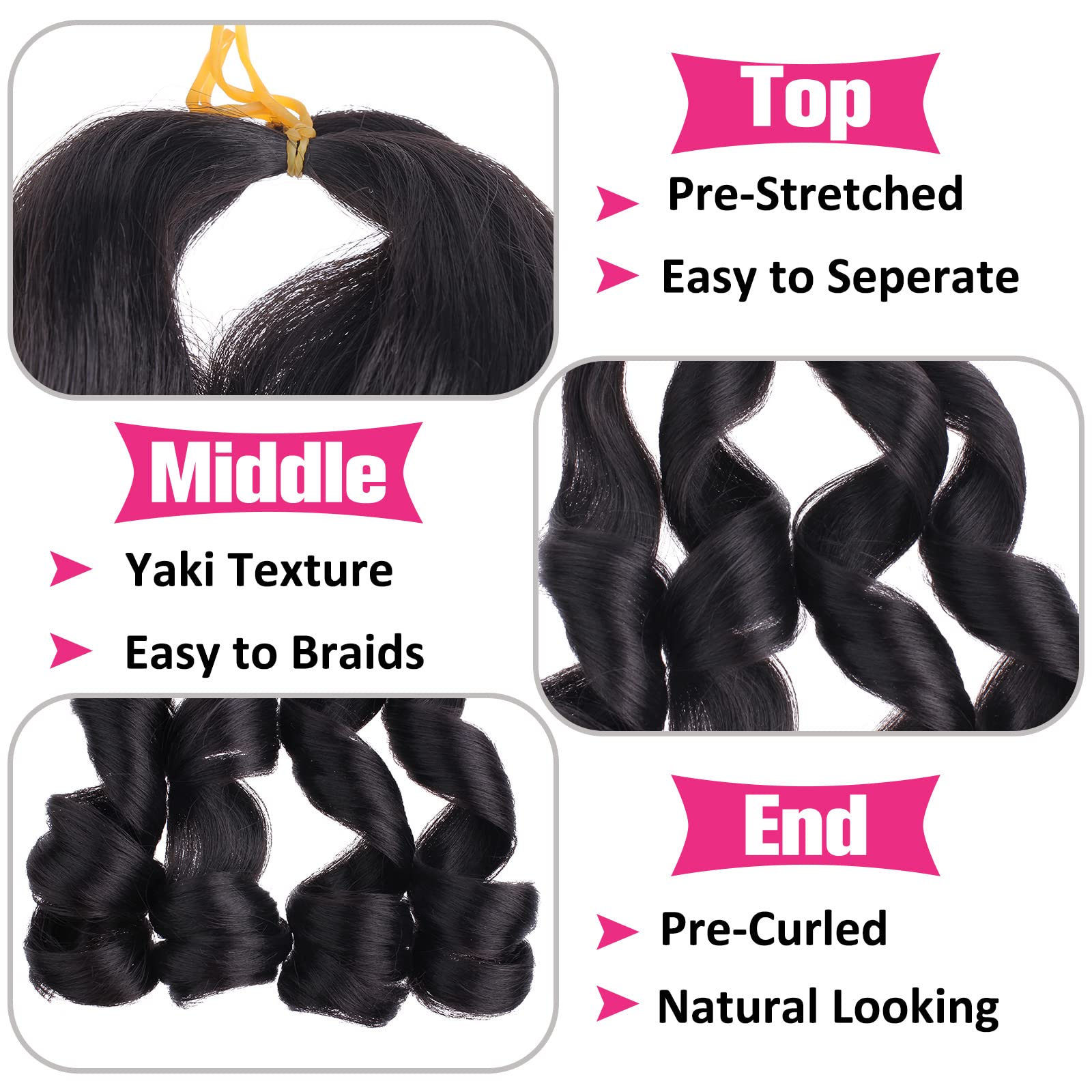 Unionbeauty 30 Inch French Curly Braiding Hair 8 Pack Pre Stretched Braiding Hair Ez Braids Crochet Hair For Goddess Box Braids