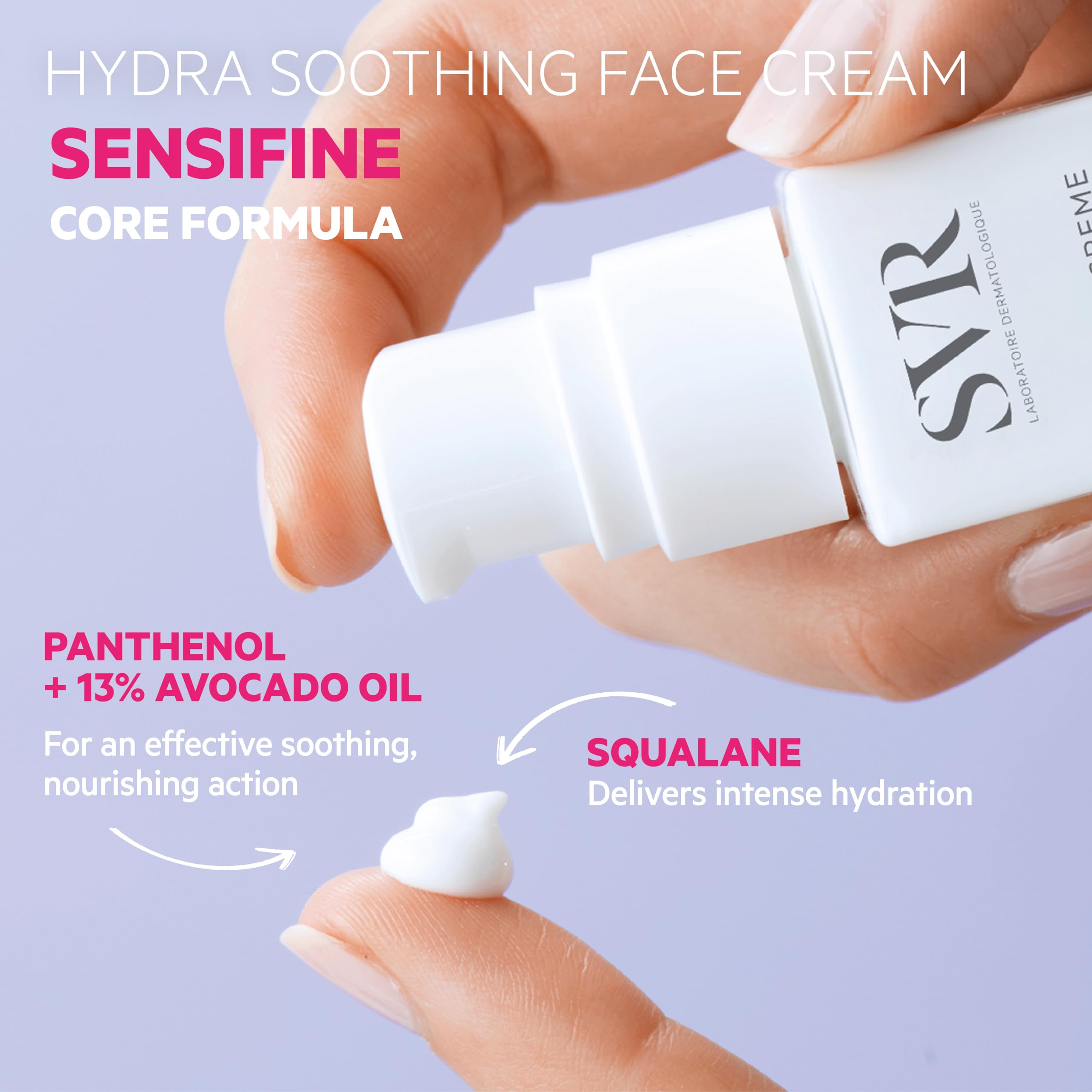 Svr Sensifine Hydra Face Cream. Moisturizing Soothing Care For Normal To Dry Dehydrated Skin. Fragrance Free Moisturizer With 96