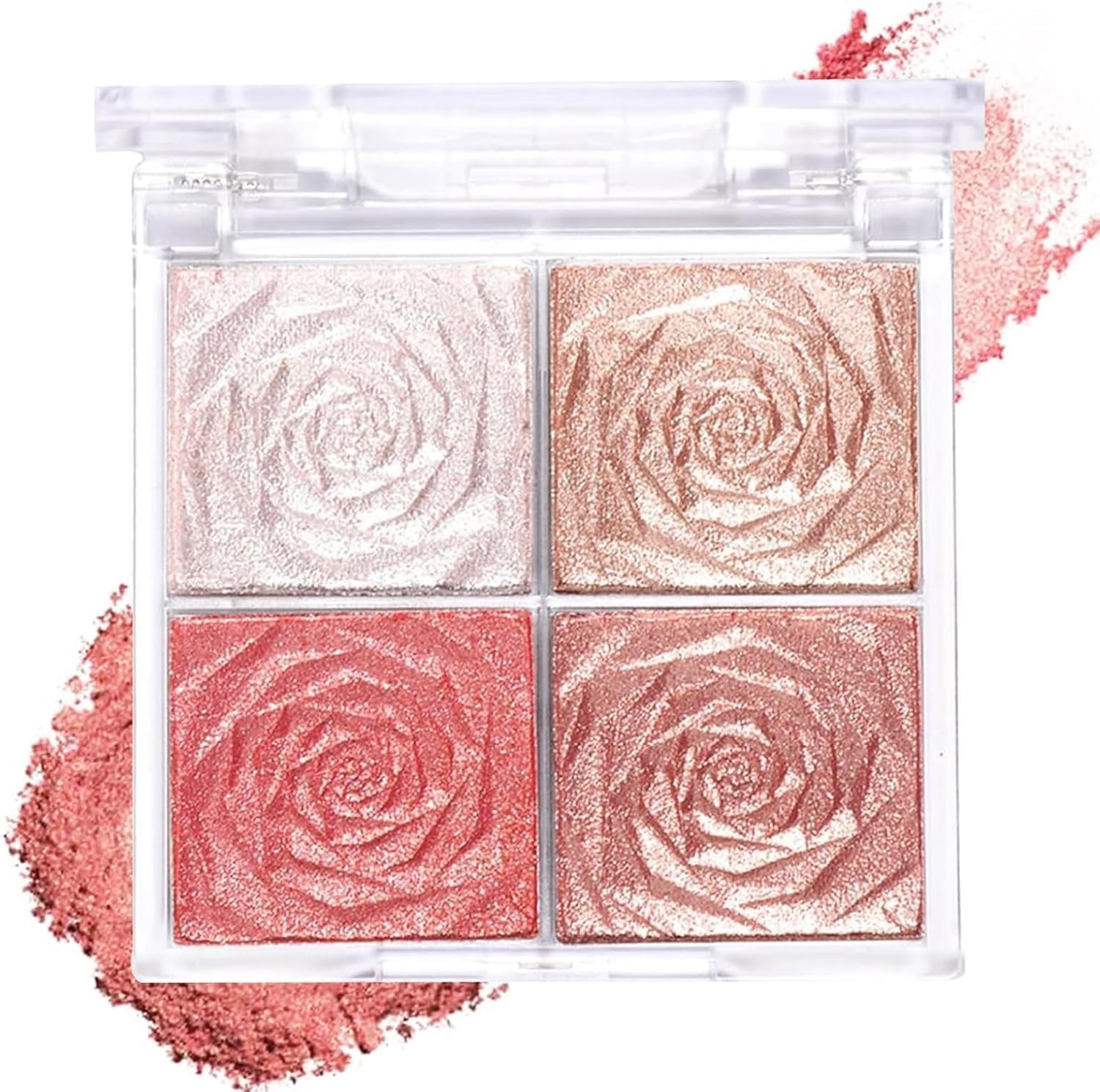 Blusher Palette Powder  4 Colors Matte & Shimmer Blush Highlighter & LongWearing WaterProof, MnaturalLooking Glow Smooth & L