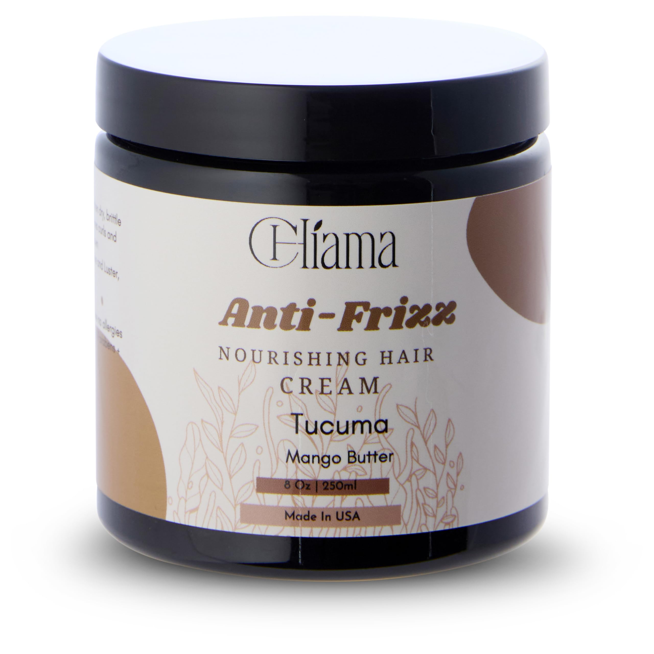 CHIAMA AntiFrizz Nourishing Hair Cream for Curly, Coily, and Textured Hair, 8 oz, Moisturizes, Defines Curls, Controls Frizz wi