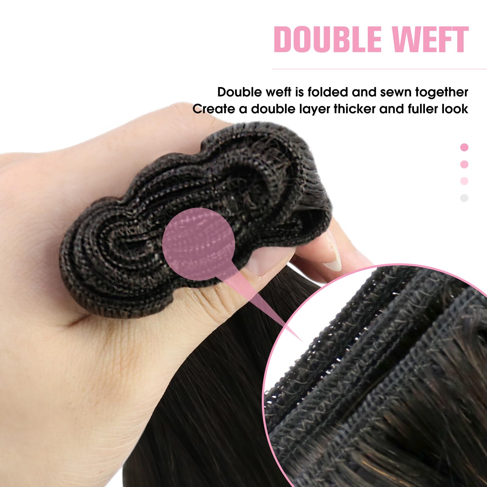 YoungSee Sew in Hair Extensions Human Hair Brown Darkest Brown Weft Extensions Smooth Weft Reduces Combing and Pulling 22Inch 10