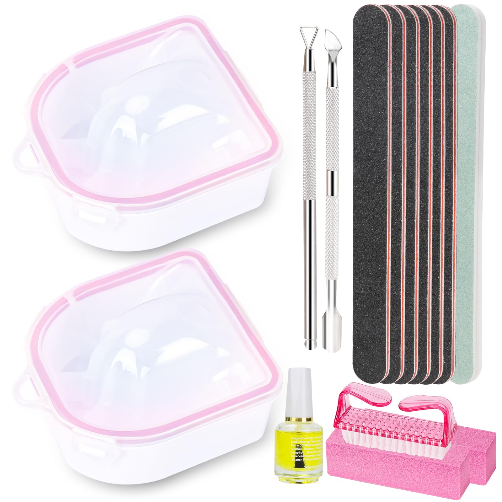 YGQQOY Nail Soaking Bowl, Soak Off Bowl Acetone Proof for Gel Polish Acrylic Dip Powder Remover, Manicure Bowl, Nail File Buffer
