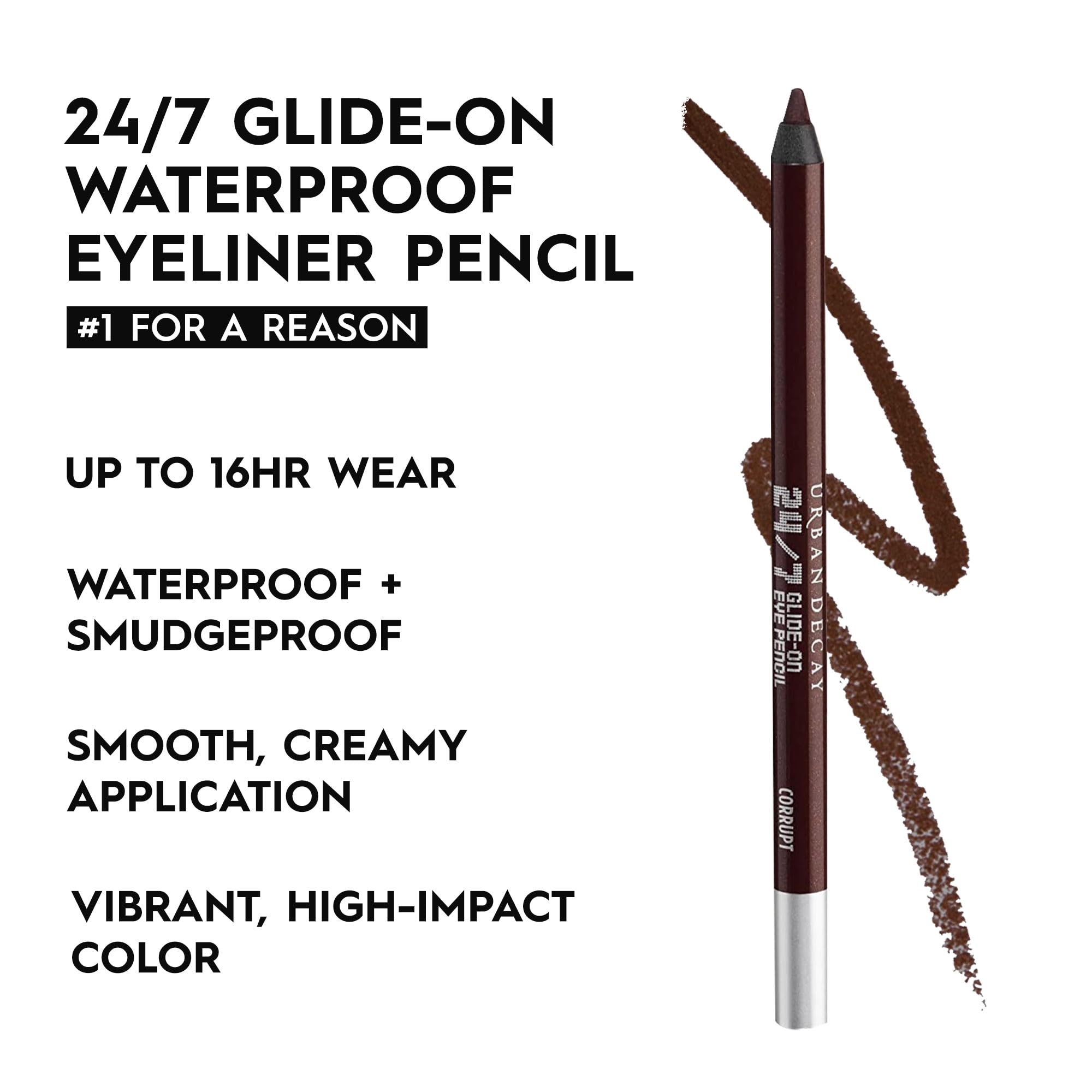 Urban Decay 24/7 Glide-On Eyeliner Pencil, Corrupt - Dark Metallic Reddish Brown With Silver Micro-Sparkle & Shimmer Finish - Aw