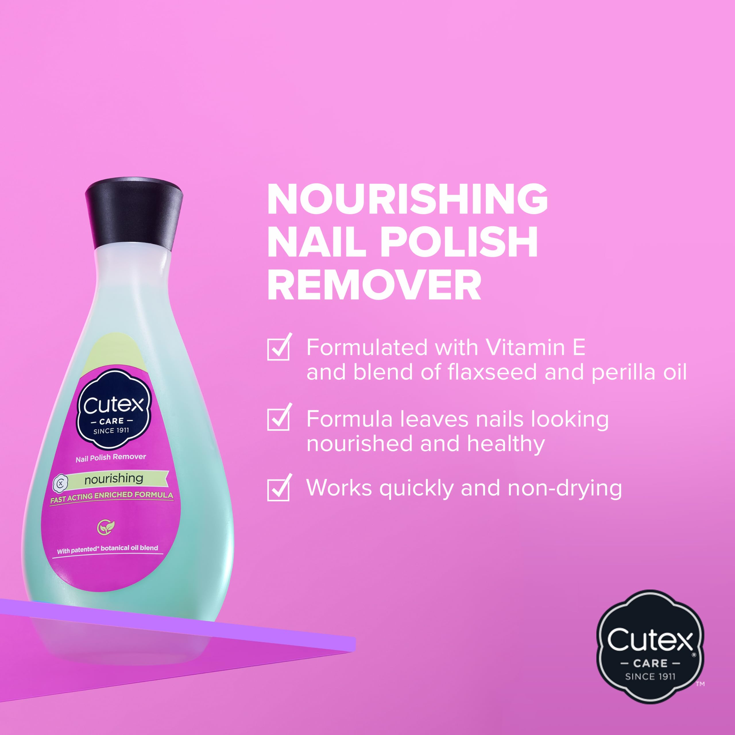 Cutex Nail Polish Remover, Nourishing Nail Care, Leaves Nails Looking Healthy, Contains Vitamins E, 10.1 Fl Oz (Pack Of 1)