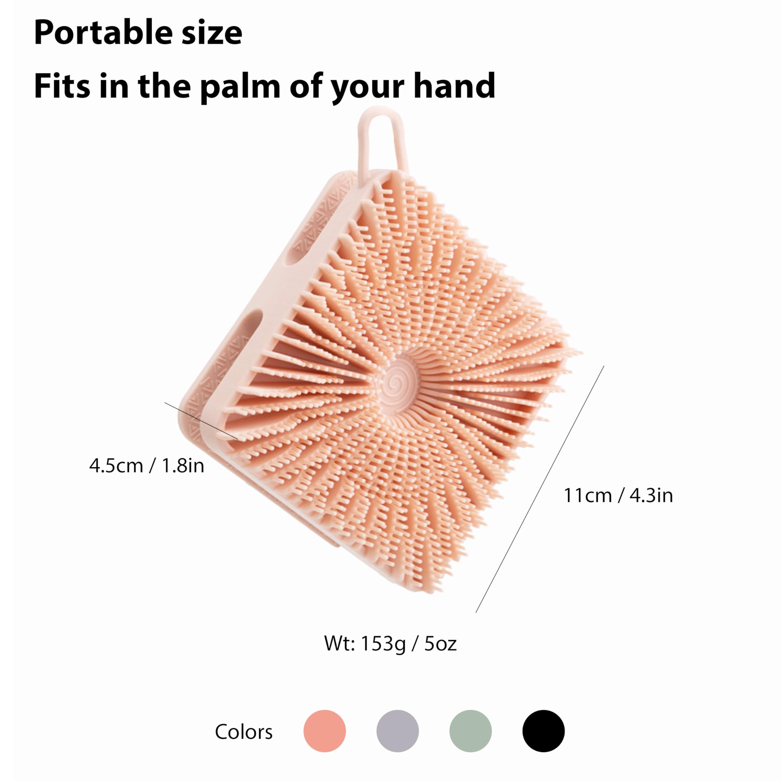 2 PC Silicone Exfoliating Body Scrubber, Silicone Body Shampoo Brush, Soft Silicone Loofah for Sensitive Skin, Shower Silicone H