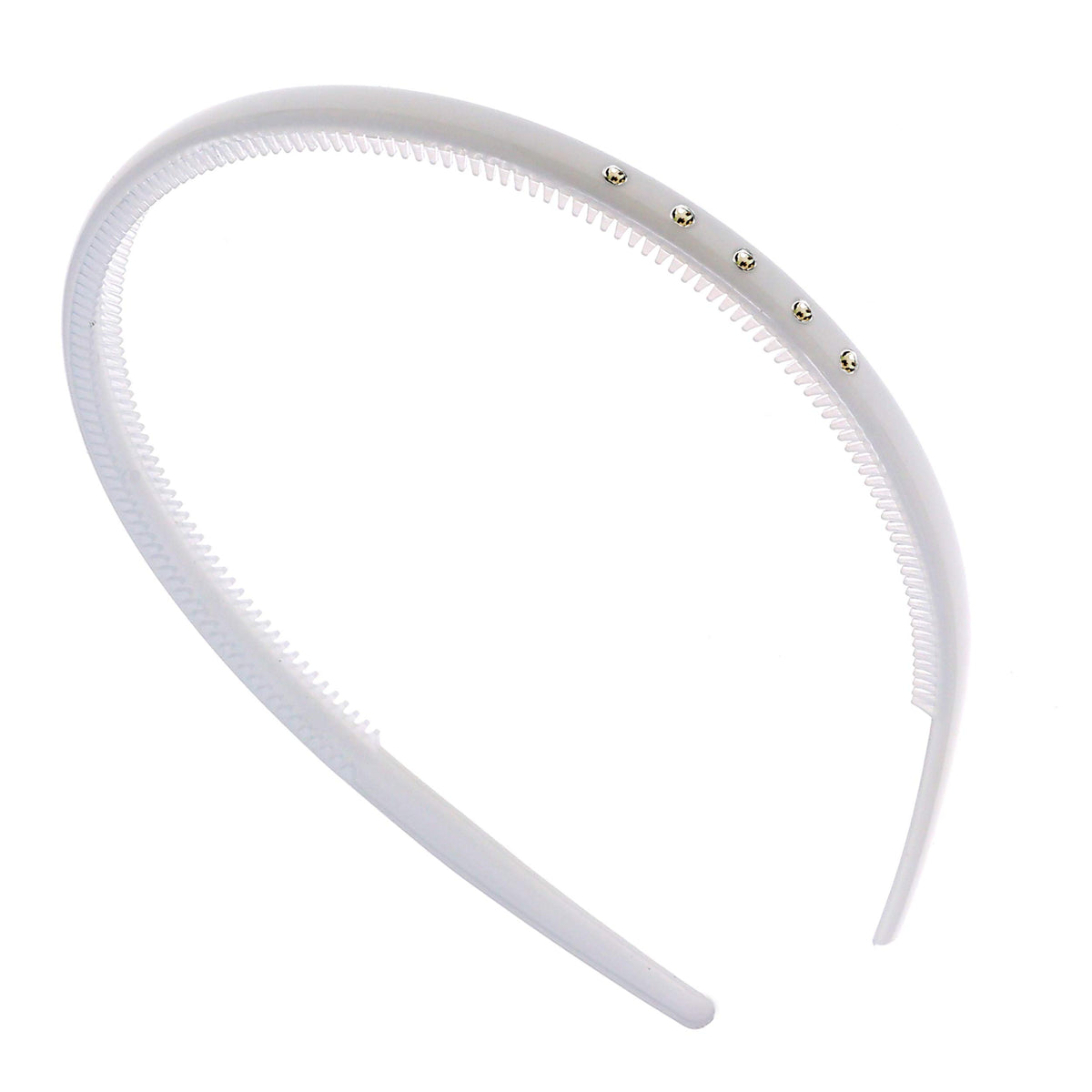 Camila Paris CP2557 French Headband for Women, White, Very Flexible with Teeth for Strong Hold Grip, Women's Hairband, No Slip D