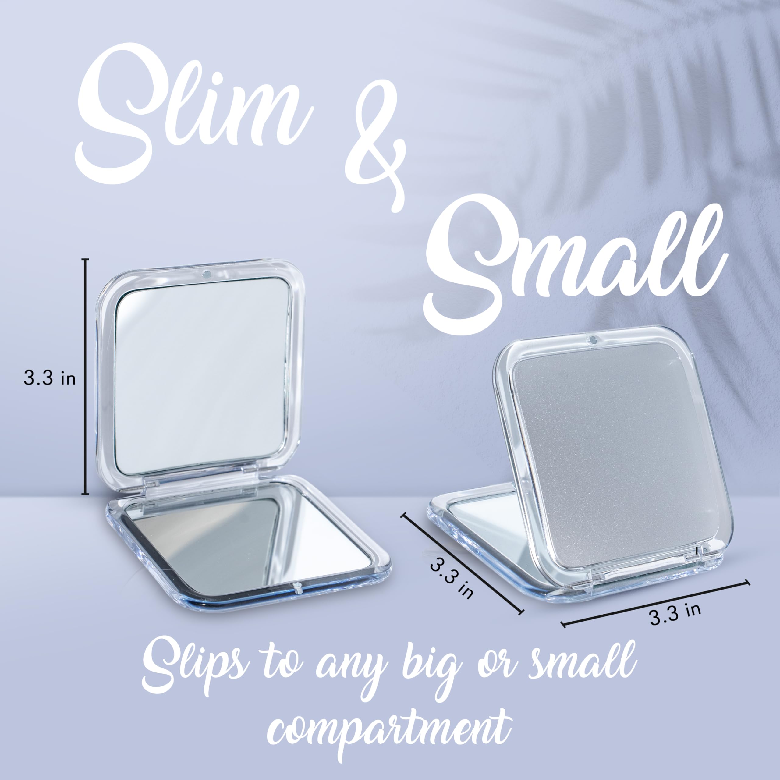 Mirrorvana Small Travel Makeup Mirror With 12X And 1X Magnification - Compact, Pocket-Size, Handheld - Magnified Compact Mirror